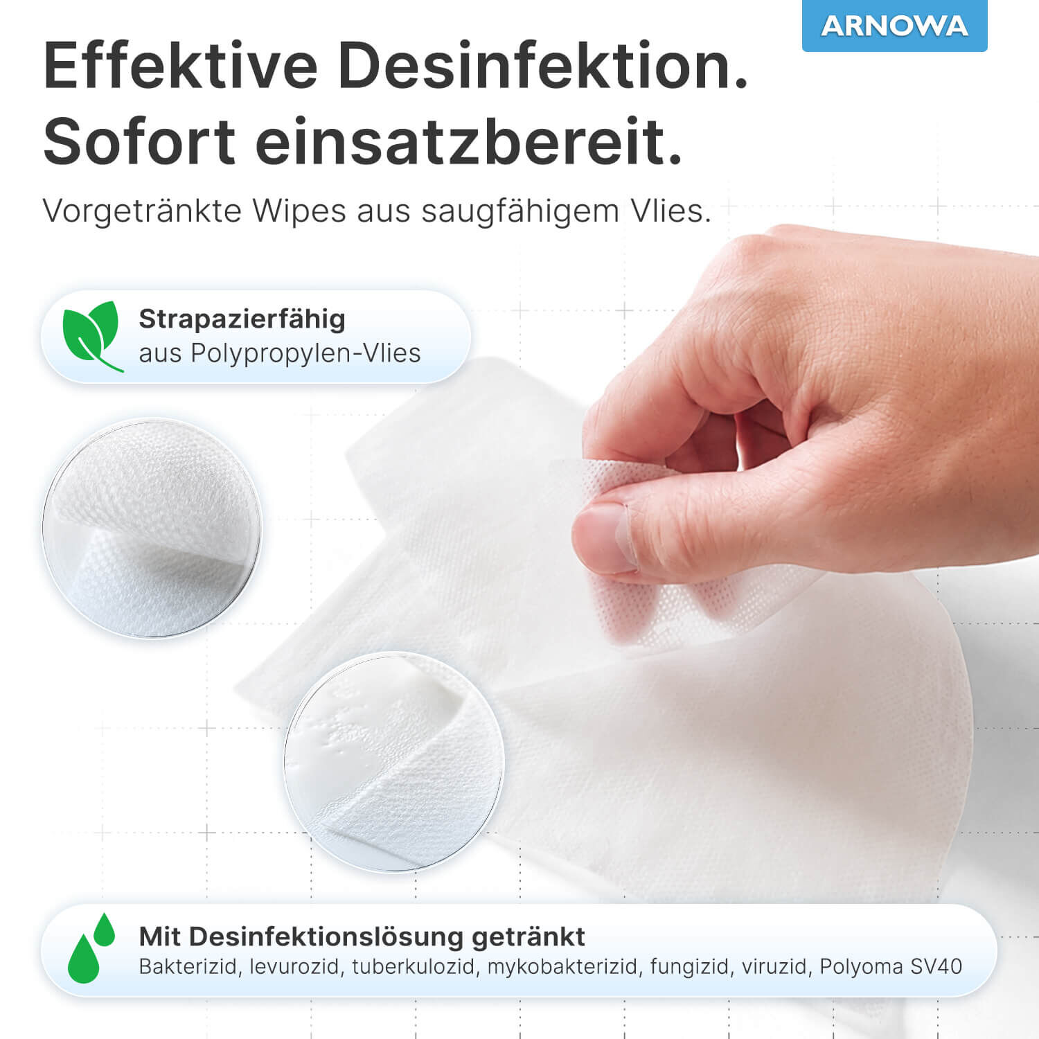 Desinfektionstücher DesiQuick Wipes Forte Tuchmaterial