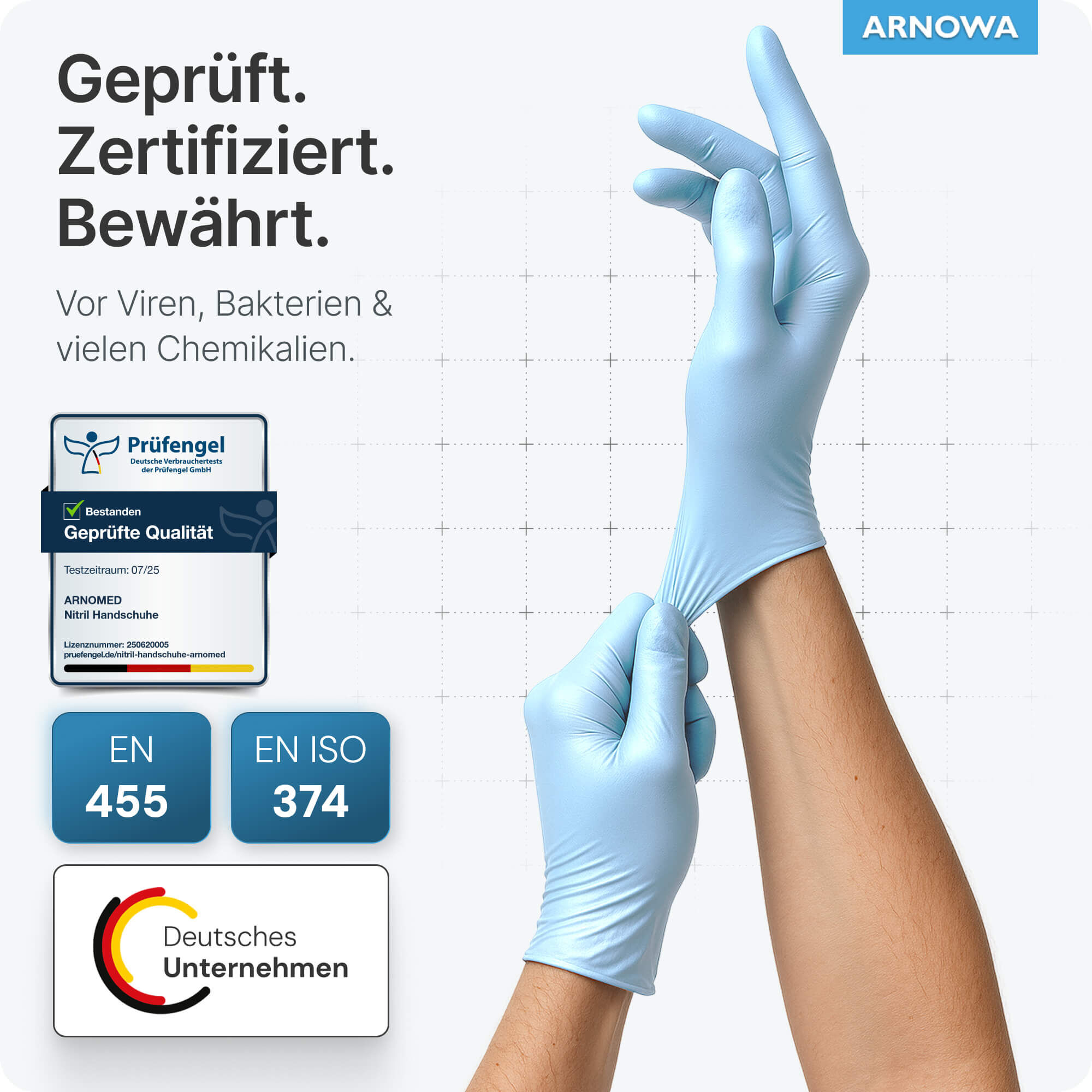 ARNOMED Nitril Handschuhe Hellblau