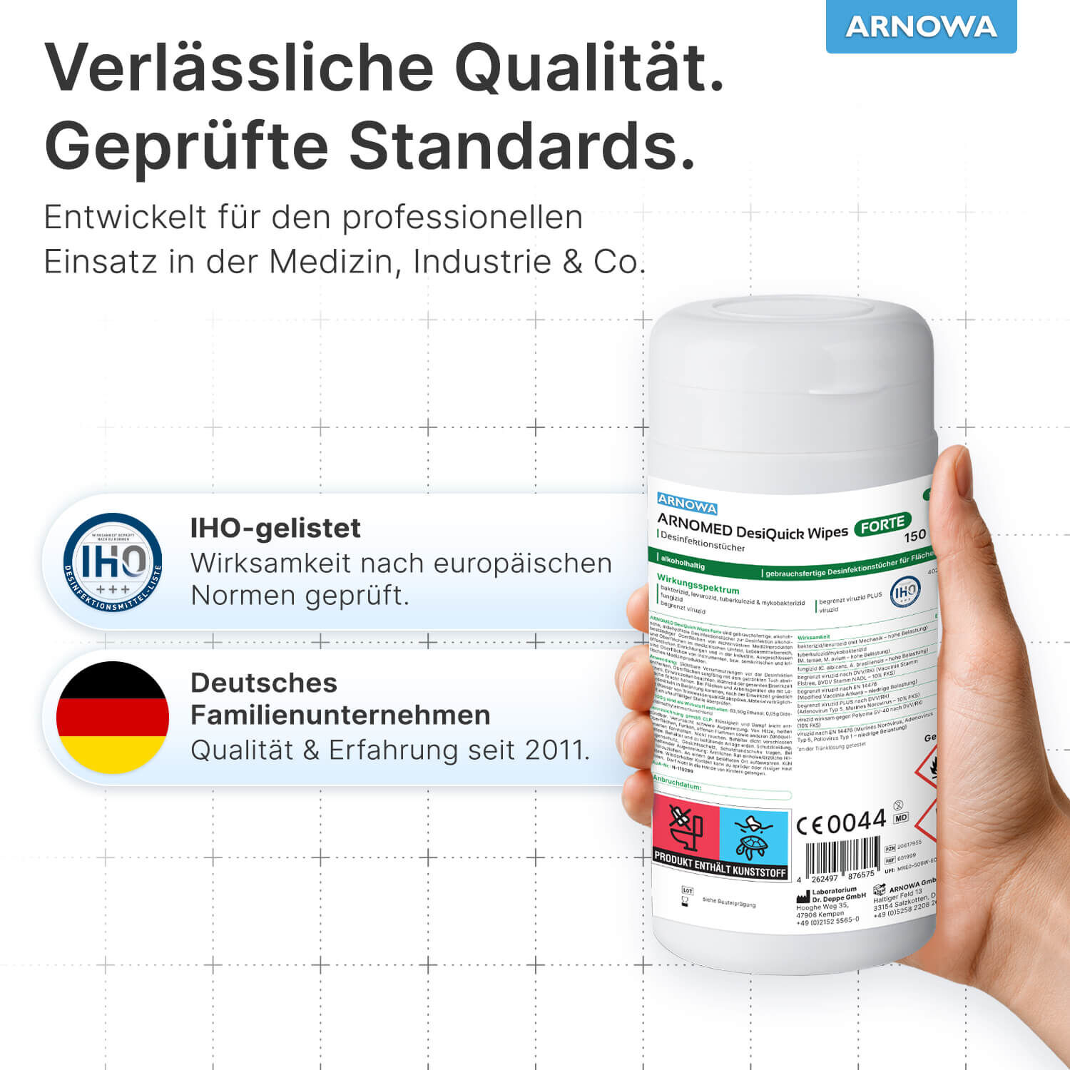 Desinfektionstücher DesiQuick Wipes Forte Qualitätsstandards