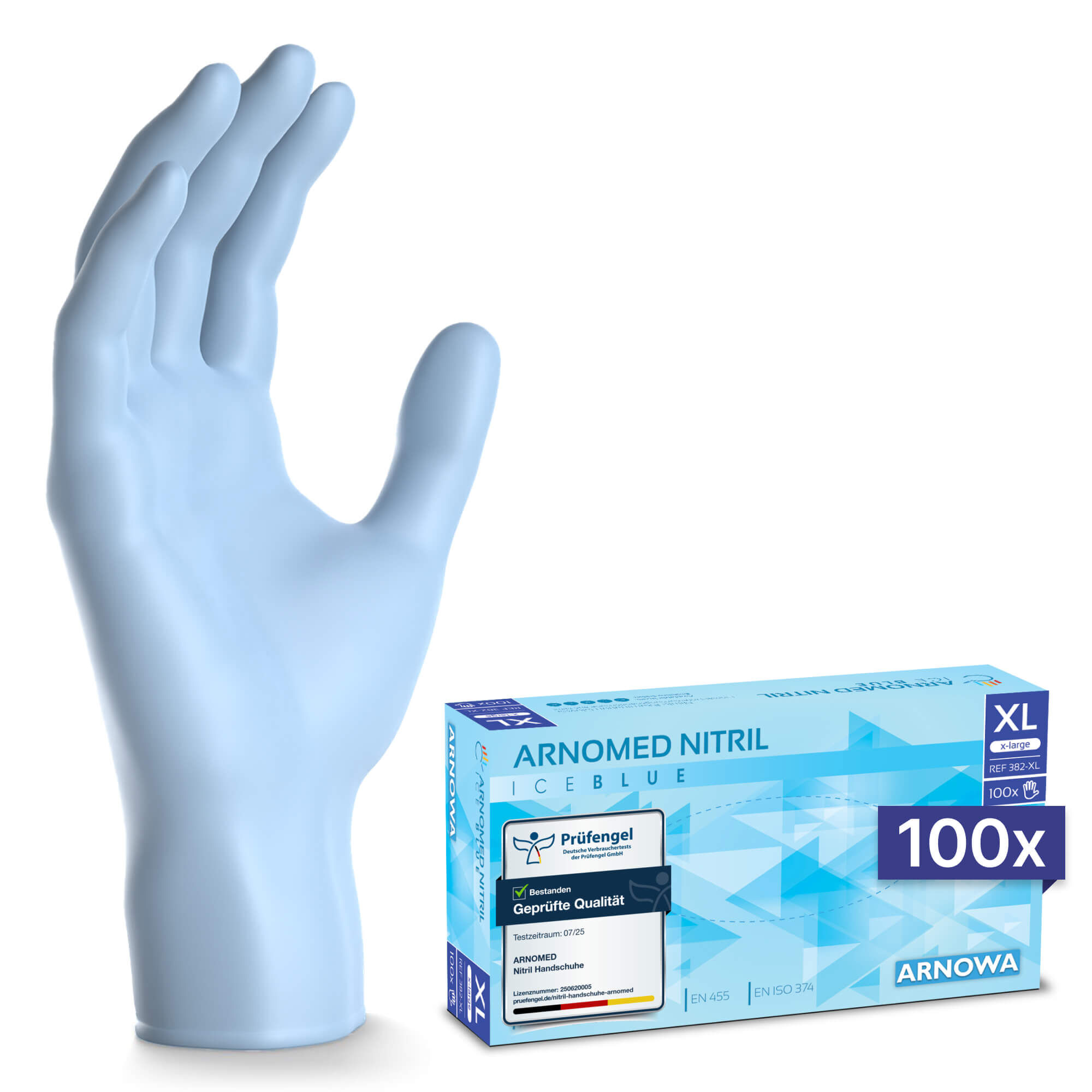 ARNOMED NITRIL ICE BLUE – Einweghandschuhe Hellblau