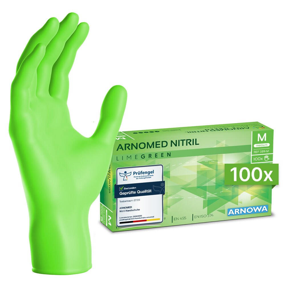 100 Stück Meditrade Nitril Handschuhe Schwarz – Einmalhandschuhe S Bis XL, Robust
