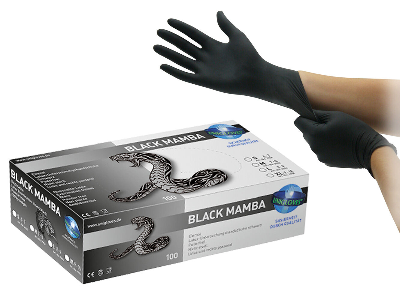 Produktbild Unigloves Black Mamba Latexhandschuhe