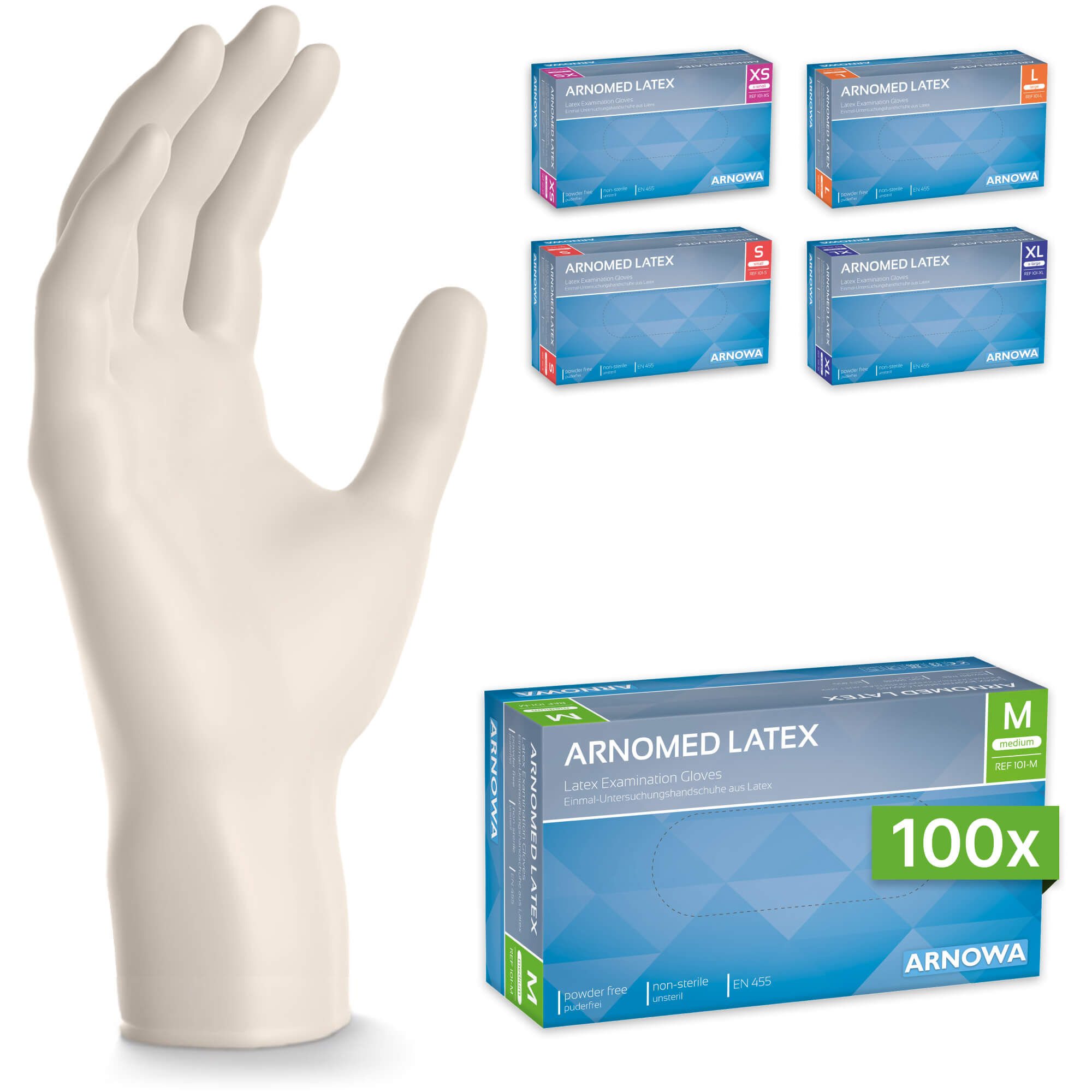 ARNOMED Latex Handschuhe M