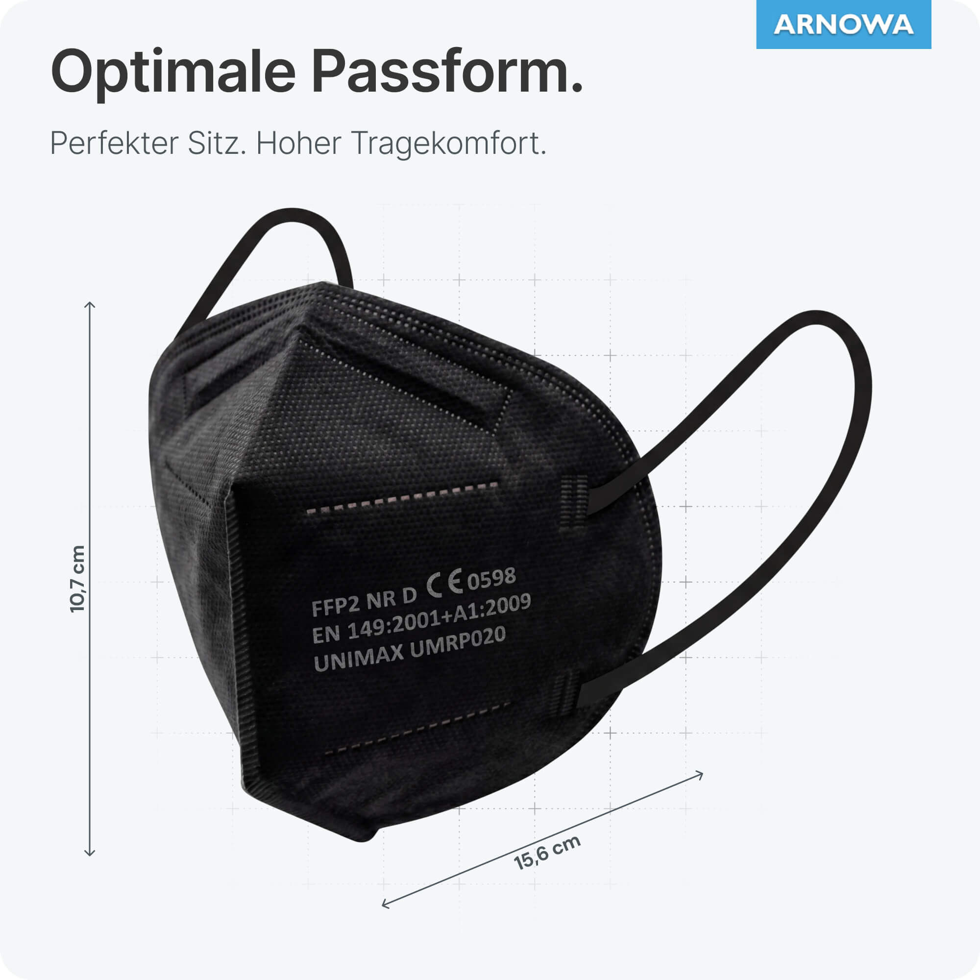 FFP2 Masken Schwarz Passform