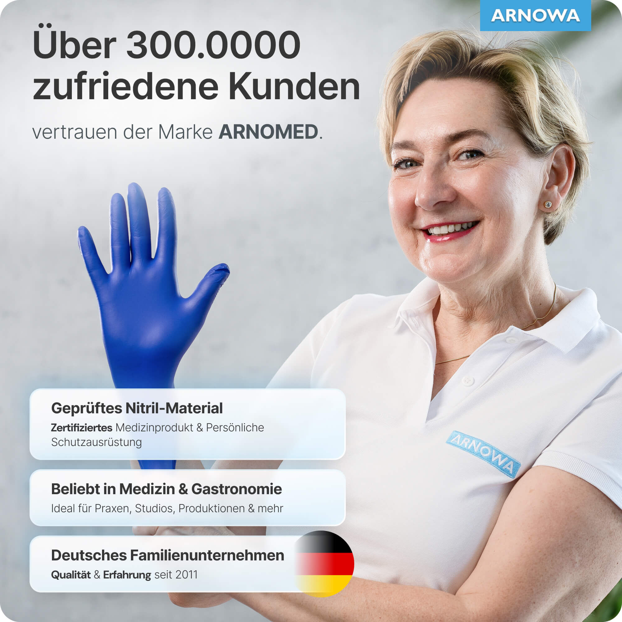 ARNOMED Nitril Handschuhe Blau