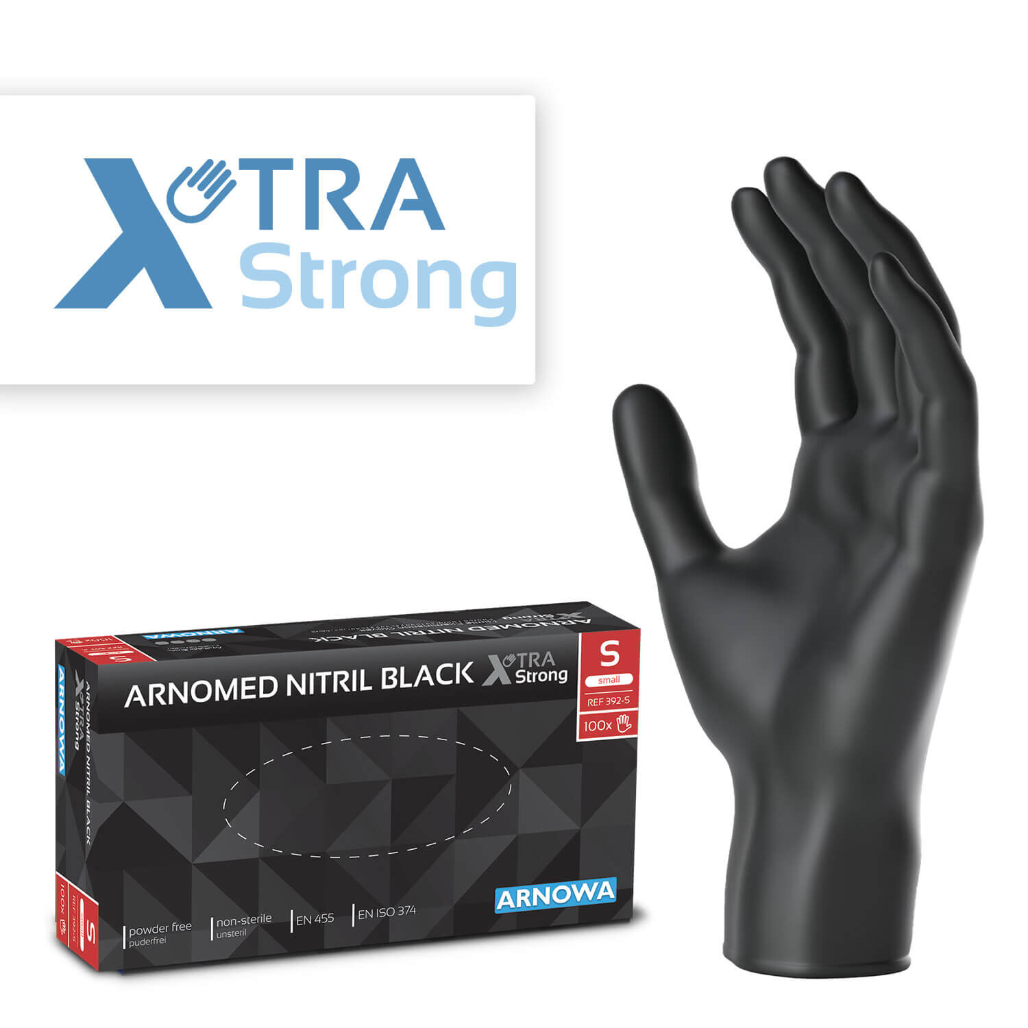 ARNOMED NITRIL BLACK XTRA STRONG - Nitril Handschuhe Schwarz extra stark