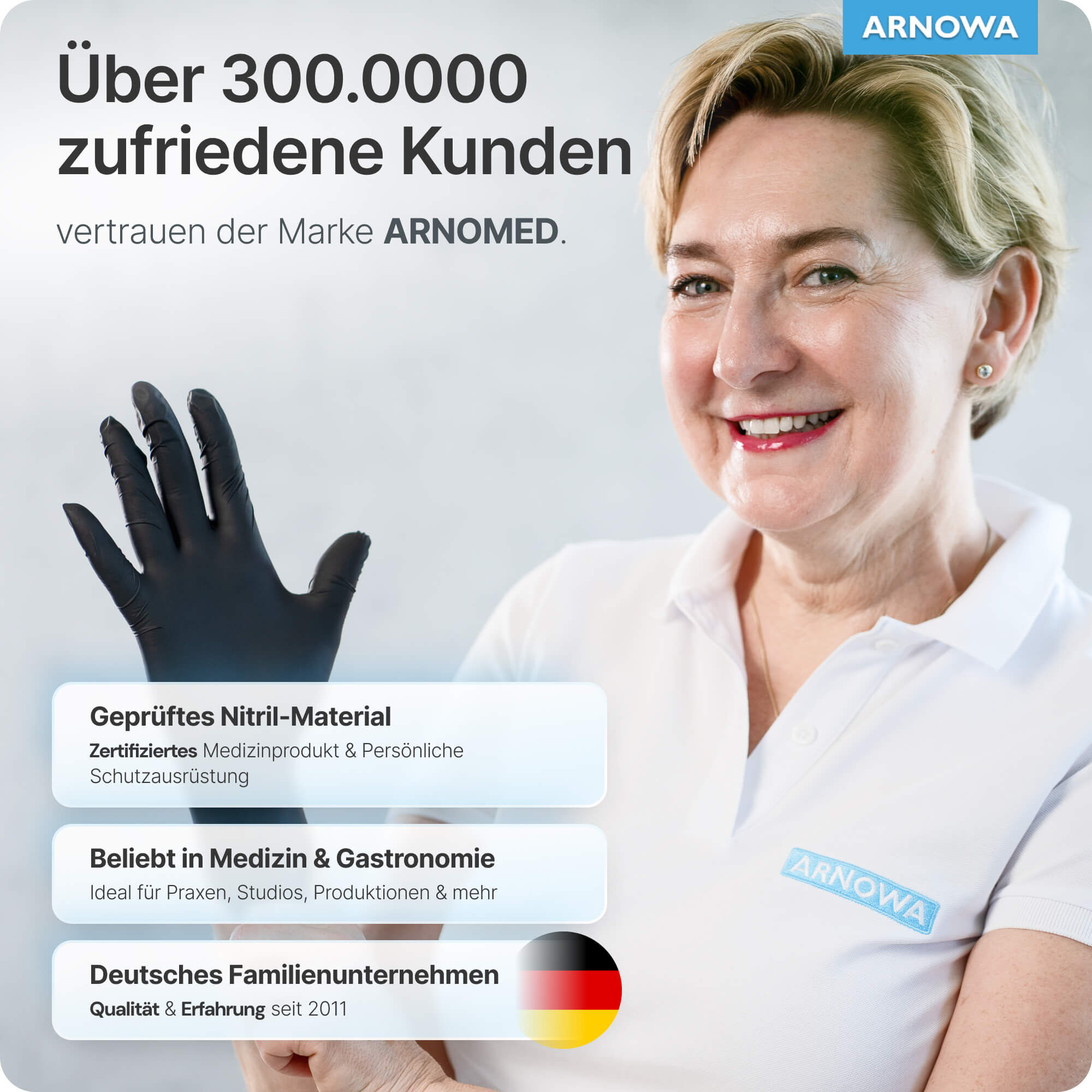 ARNOMED Nitril Handschuhe Schwarz