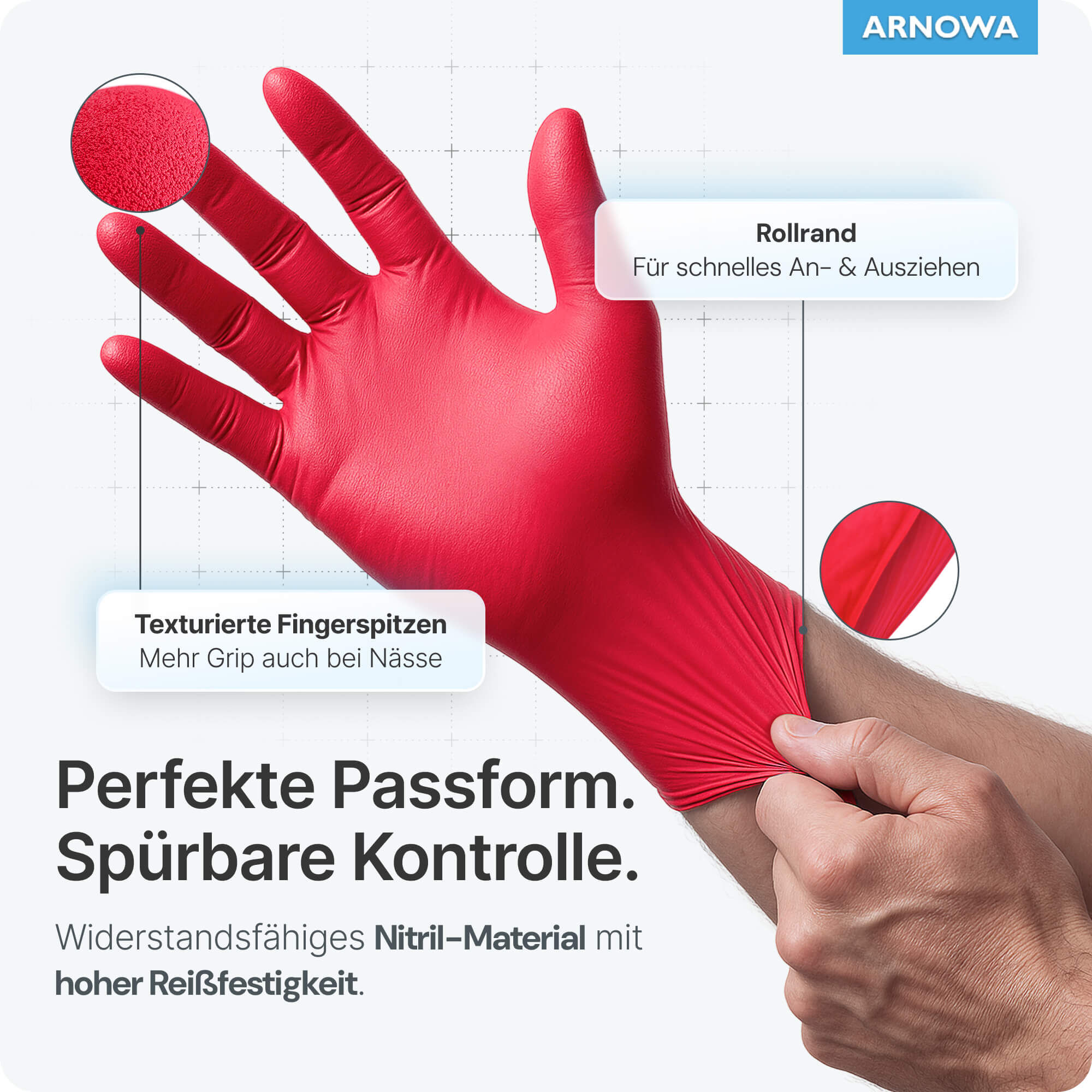ARNOMED Nitril Handschuhe Rot