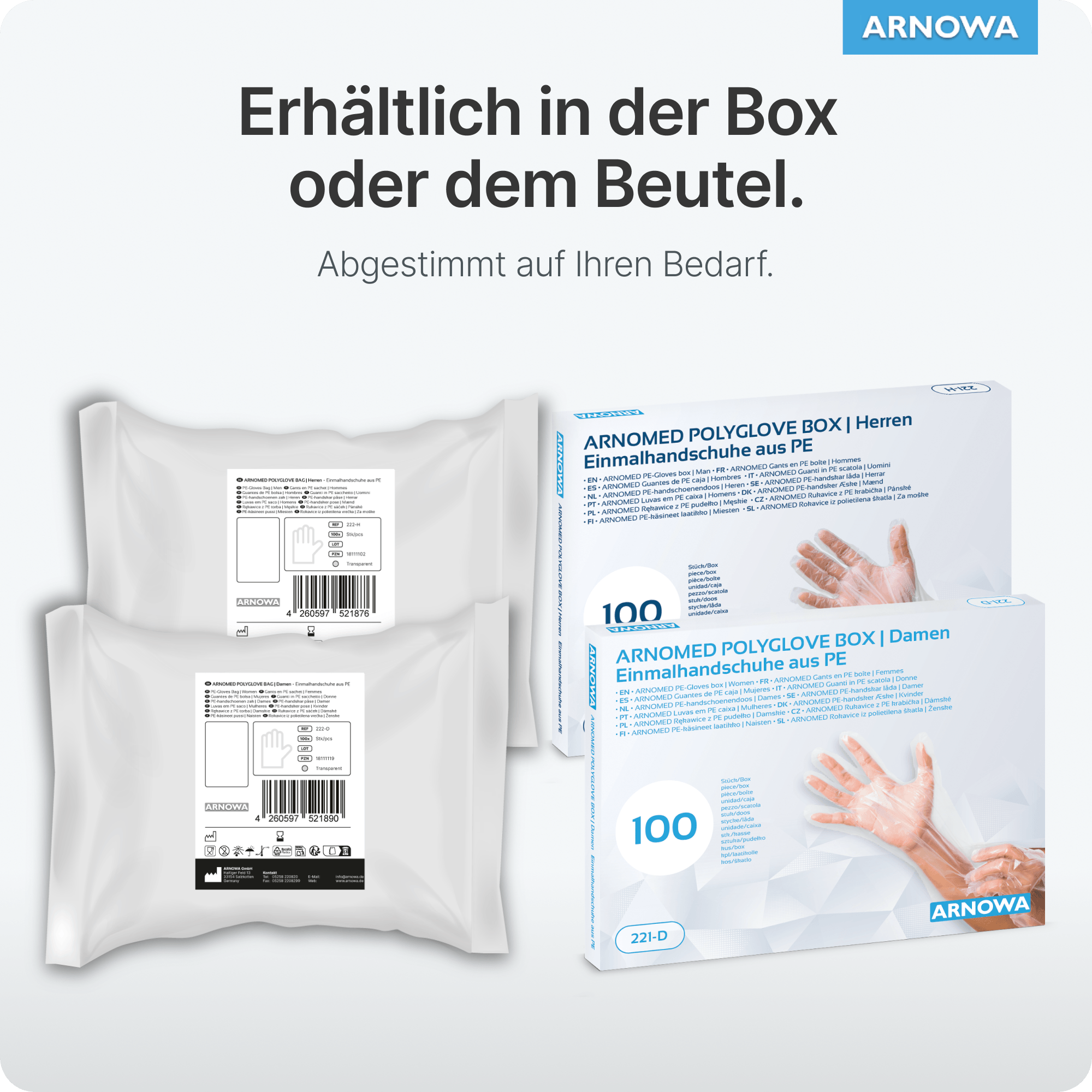 PE Handschuhe Varianten