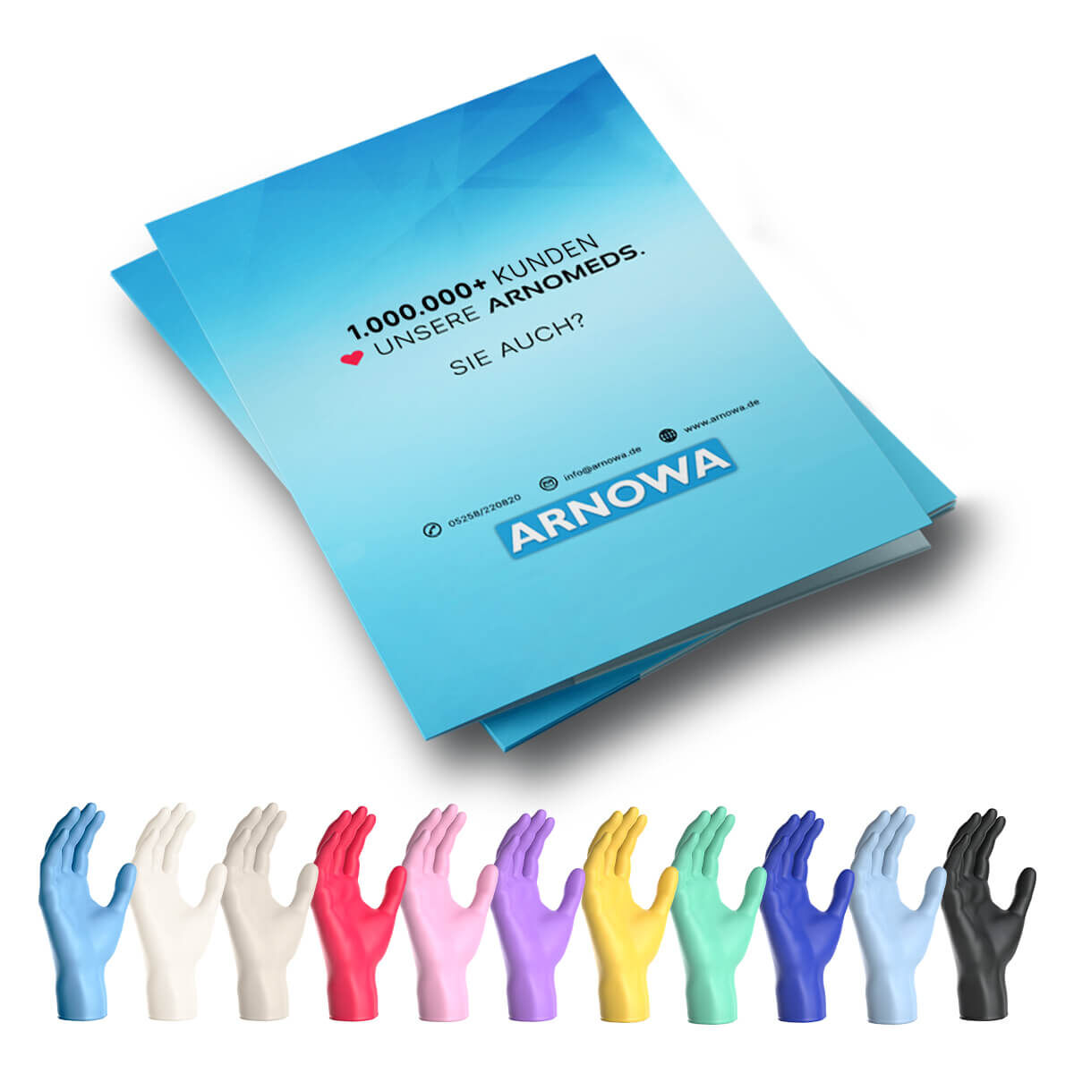 ARNOMED NITRIL – MUSTERSET mit Einmalhandschuhen in bunt
