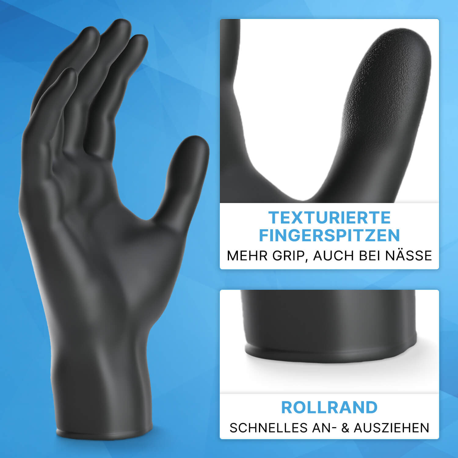 ARNOMED Latex Handschuhe Schwarz