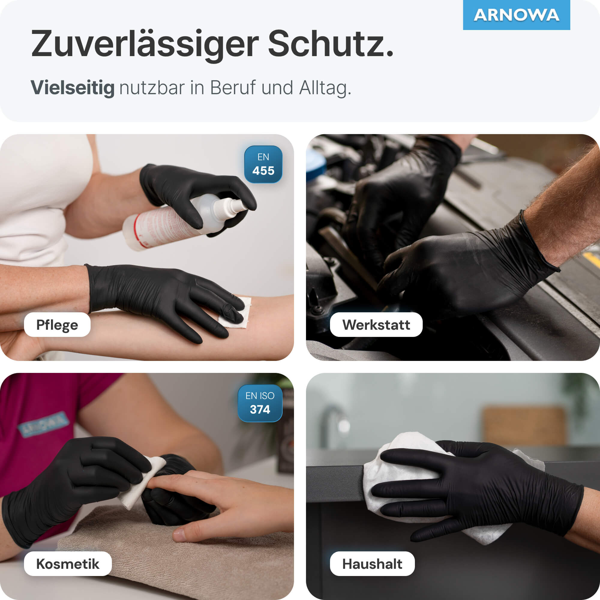 ARNOMED Latex Handschuhe Schwarz ARNOMED Latex Handschuhe Schwarz
