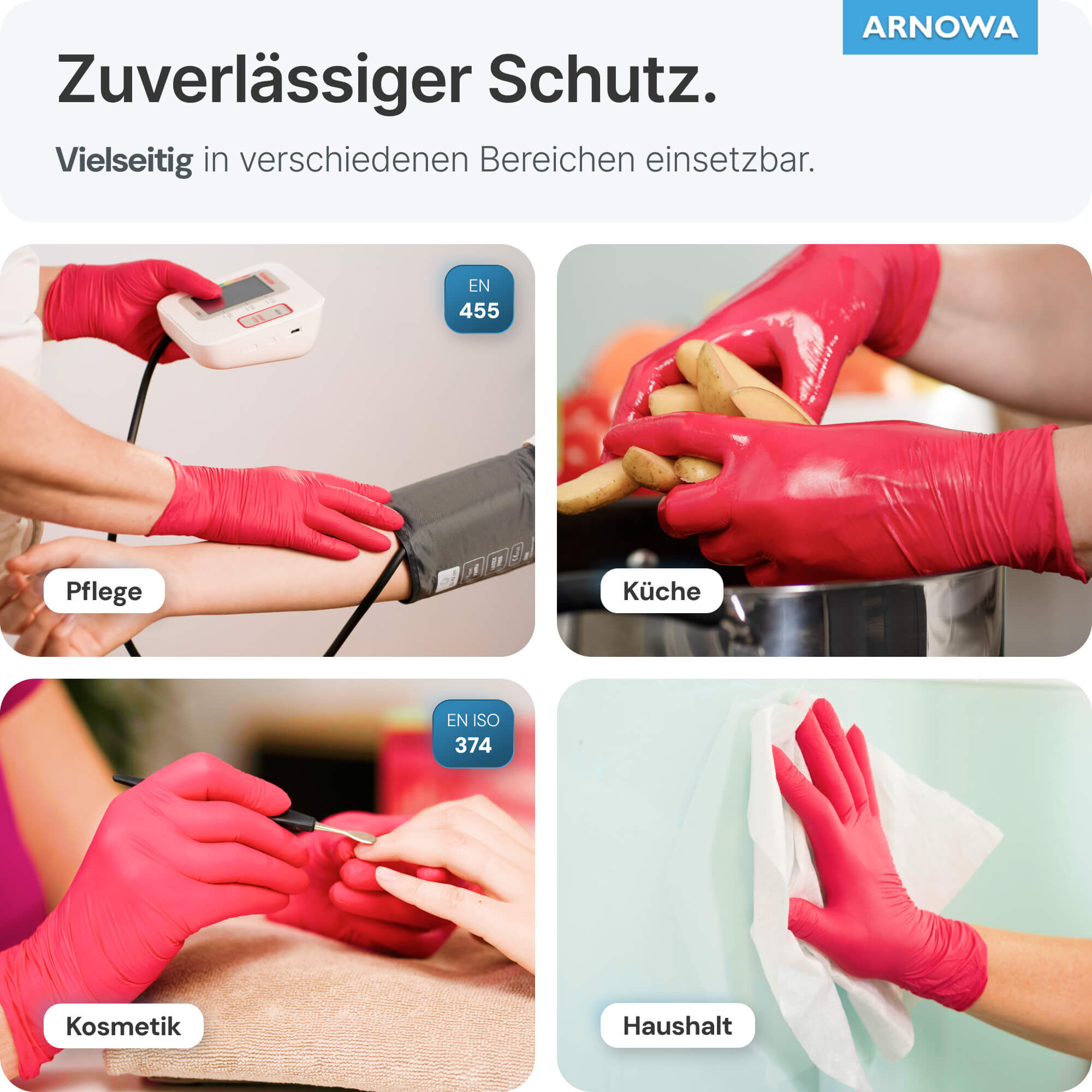 ARNOMED Nitril Handschuhe Rot