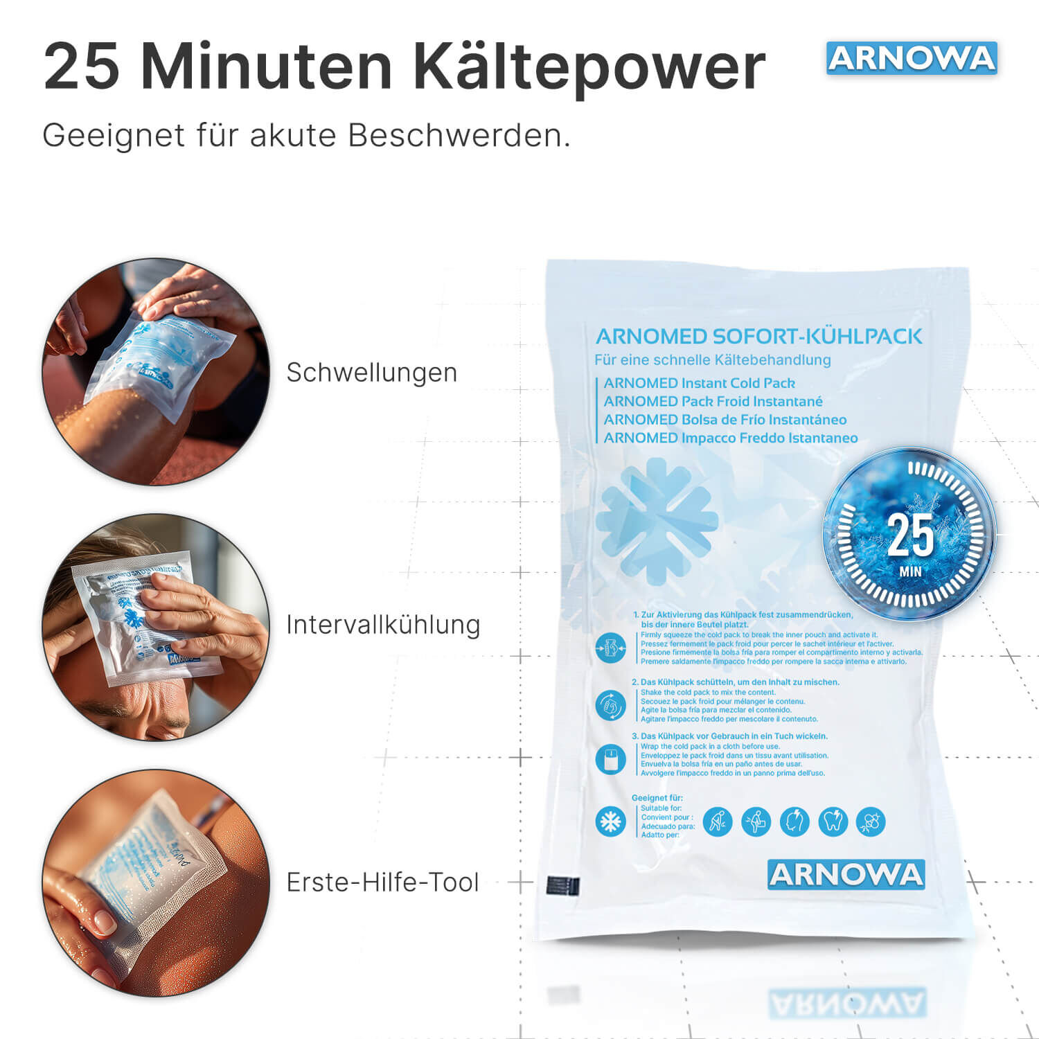 Sofort Kühlpack Anwendungsdauer