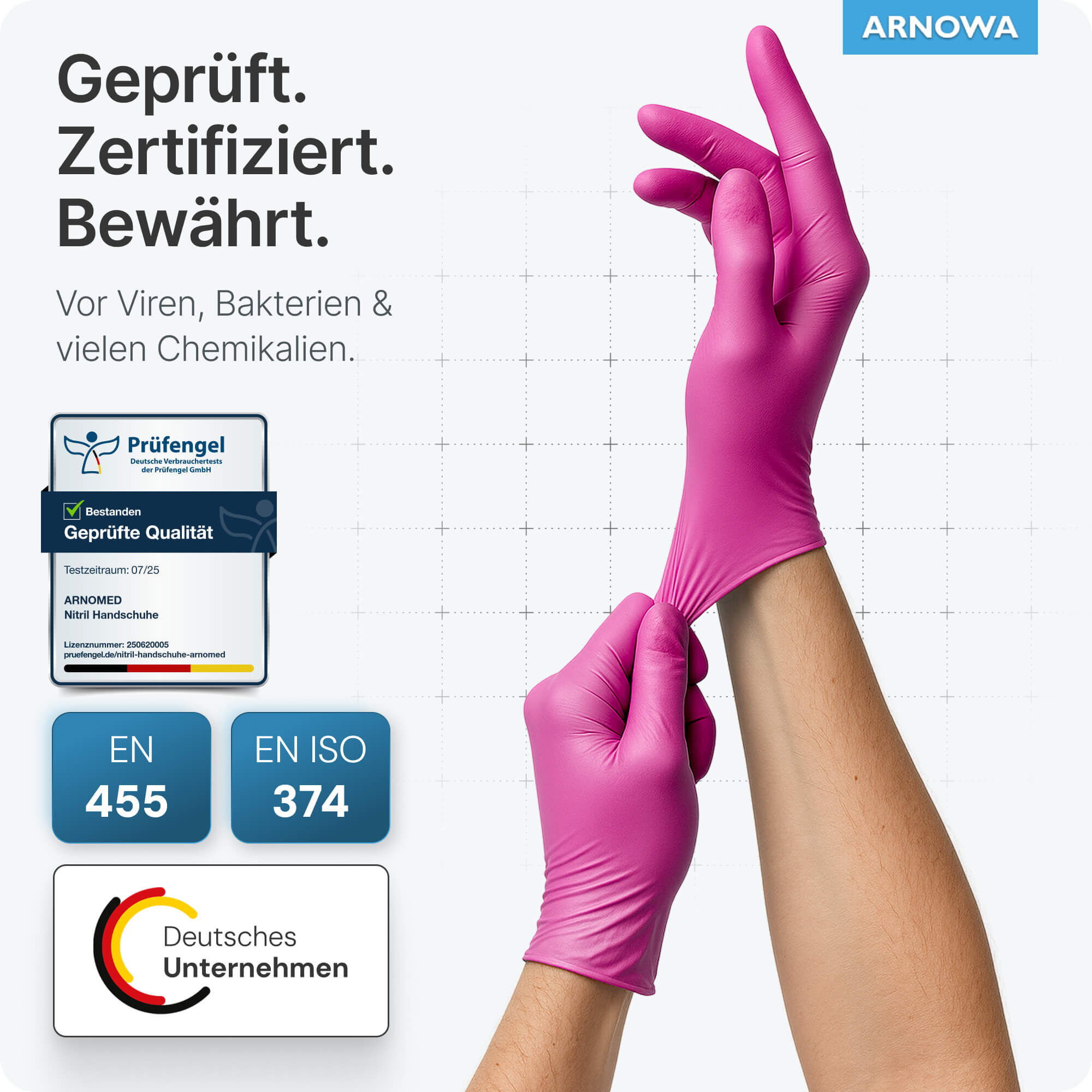 ARNOMED Nitril Handschuhe Pink