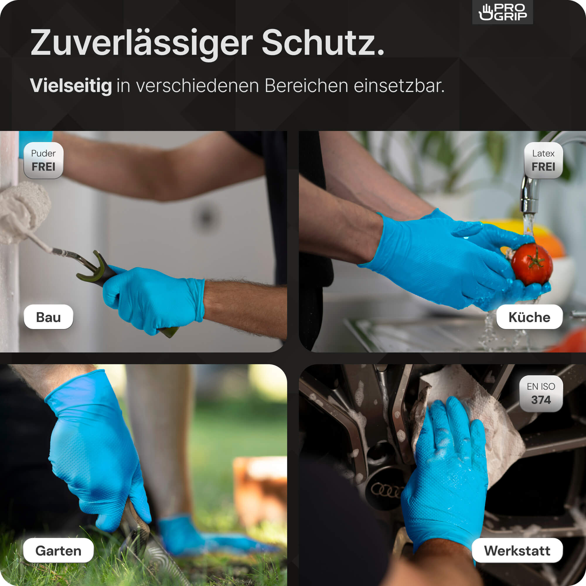 PROGRIP Nitril Handschuhe Blau Anwendungsbereiche