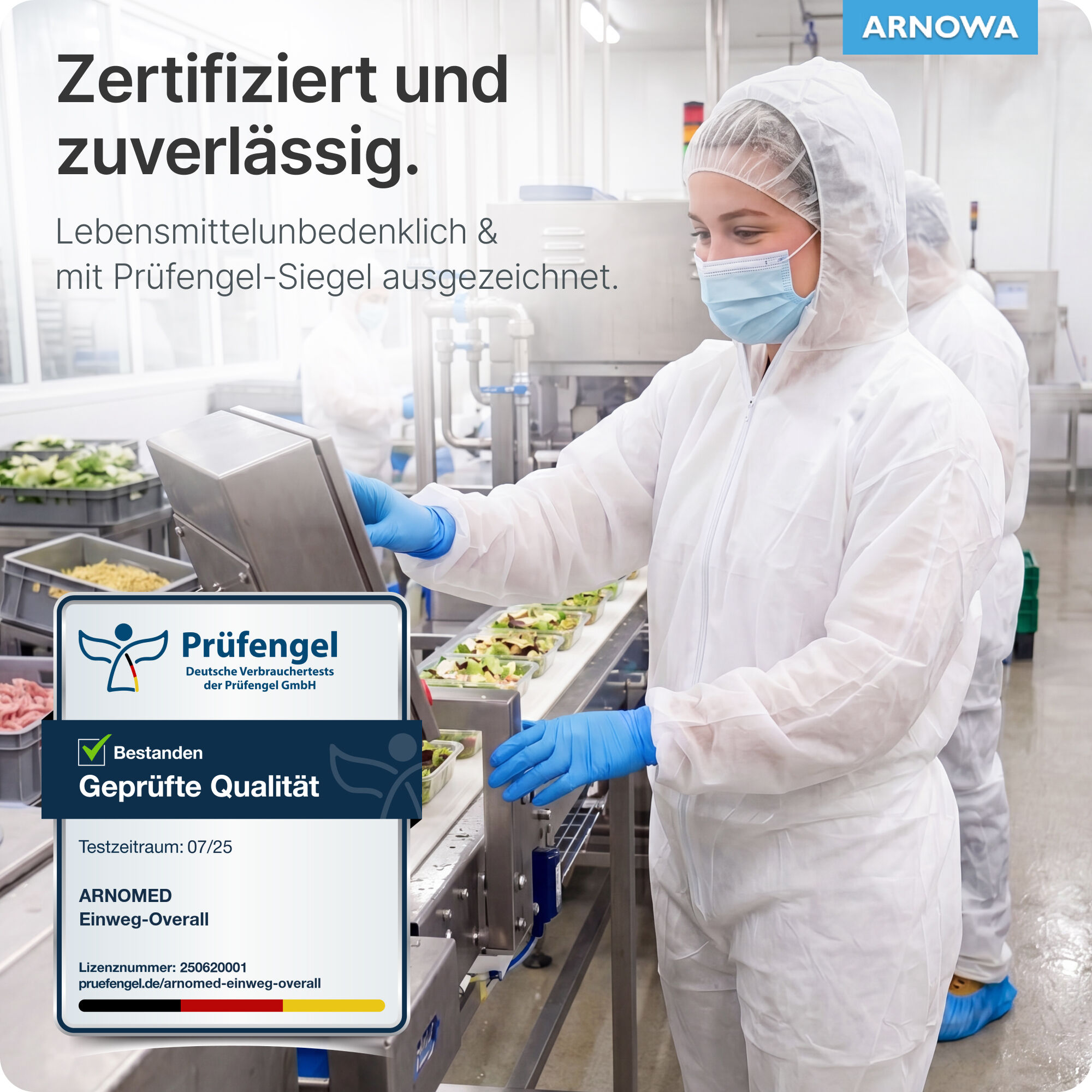 ARNOMED COVER PP-Overall | mit Kapuze | Weiß