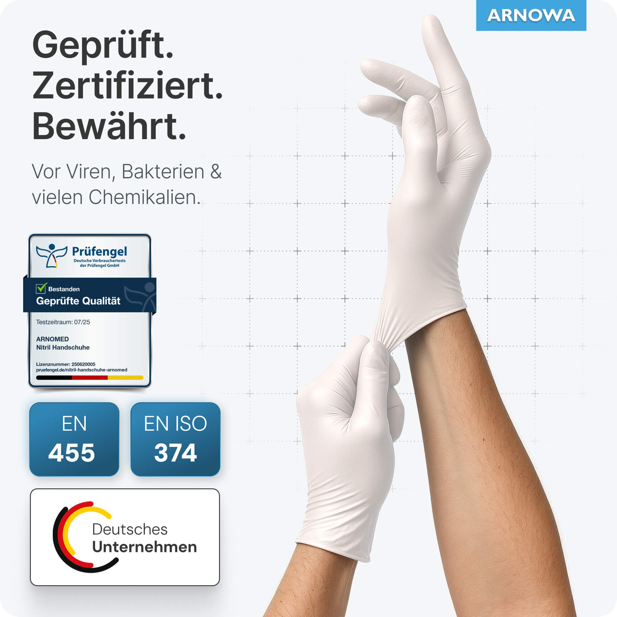 ARNOMED Nitril Handschuhe Weiß