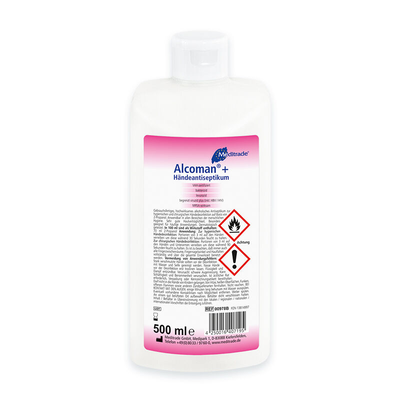 alcoman+_500ml Alcoman + Händedesinfektion