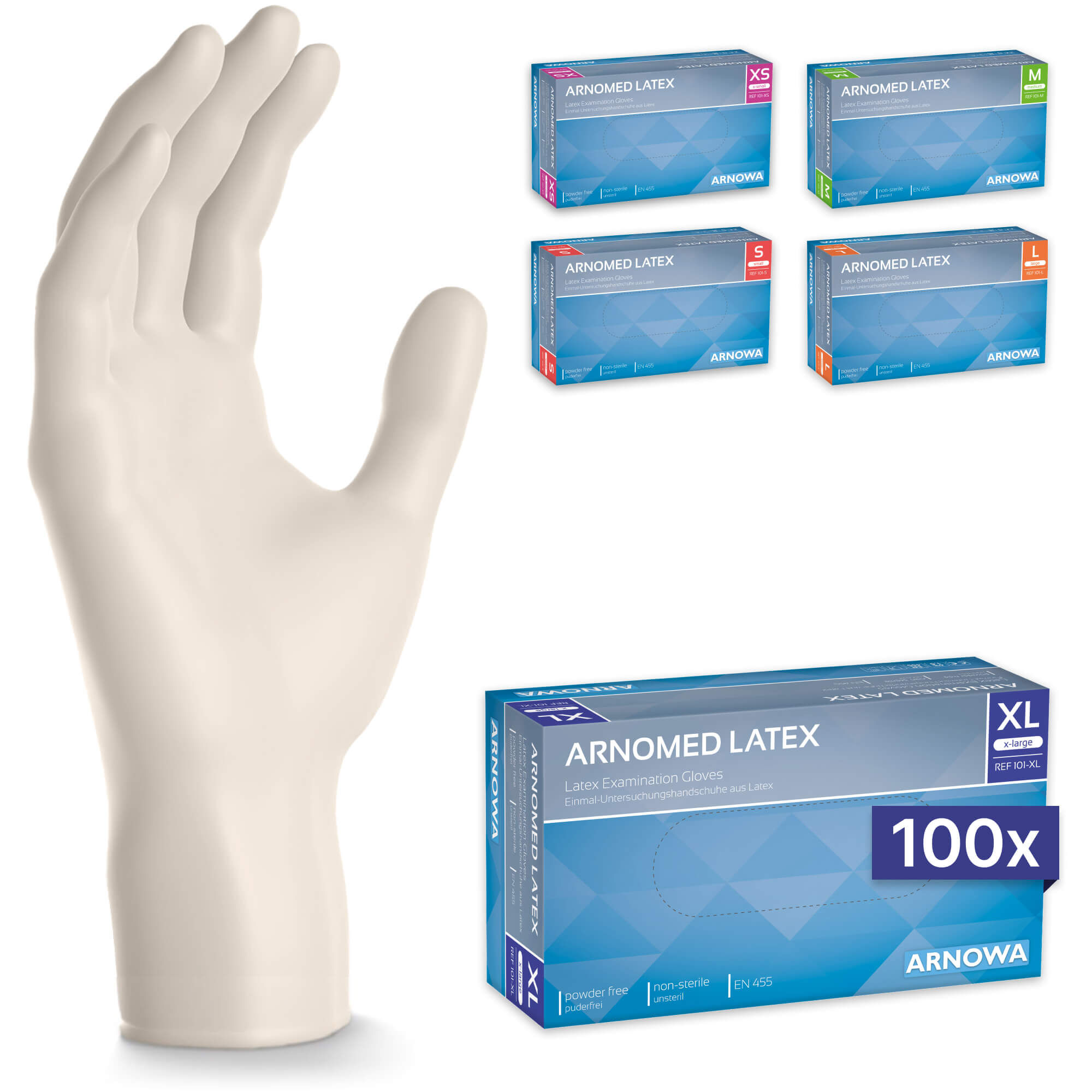 ARNOMED Latex Handschuhe XL