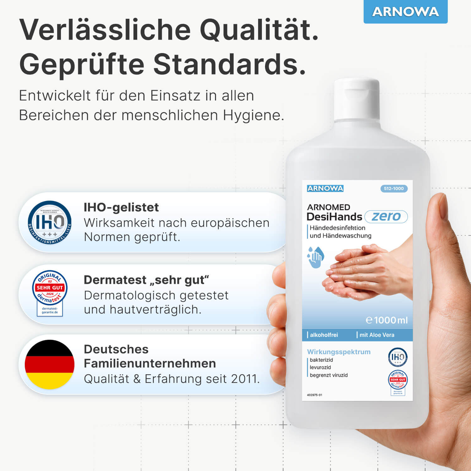 ARNOMED DesiHands zero Qualitätsnachweise