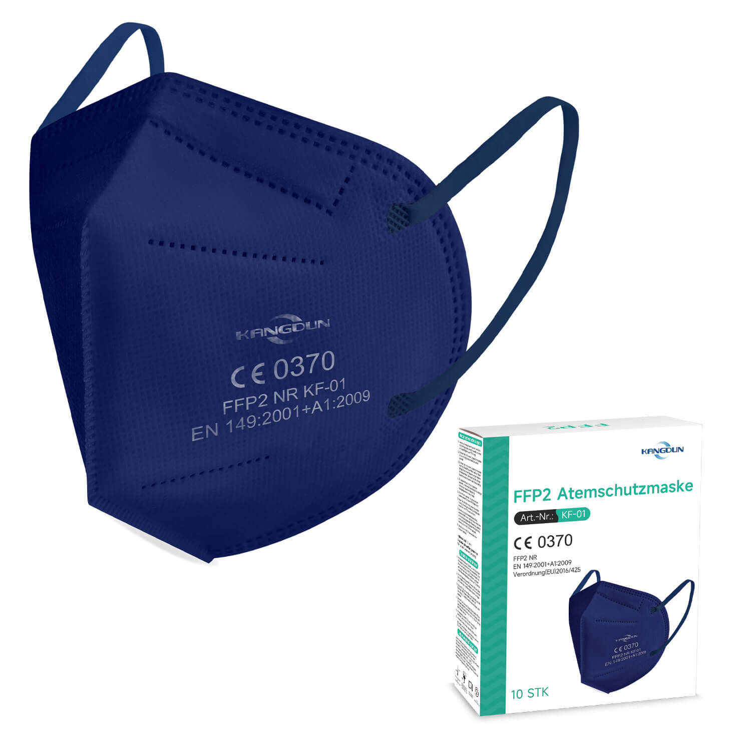 KANGDUN FFP2 Maske ohne Ventil | Blau KANGDUN FFP2 Maske ohne Ventil | Blau