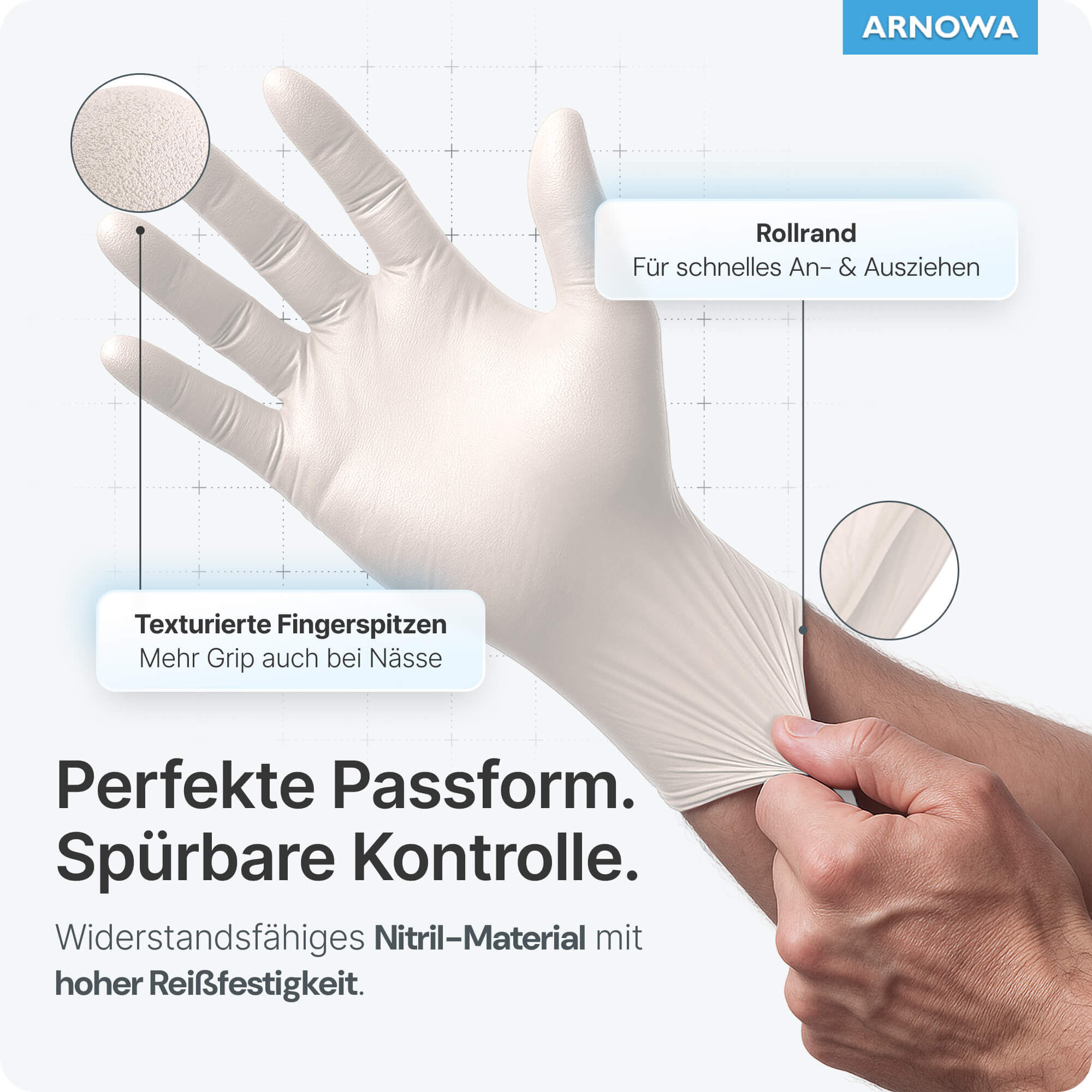 ARNOMED Nitril Handschuhe Weiß