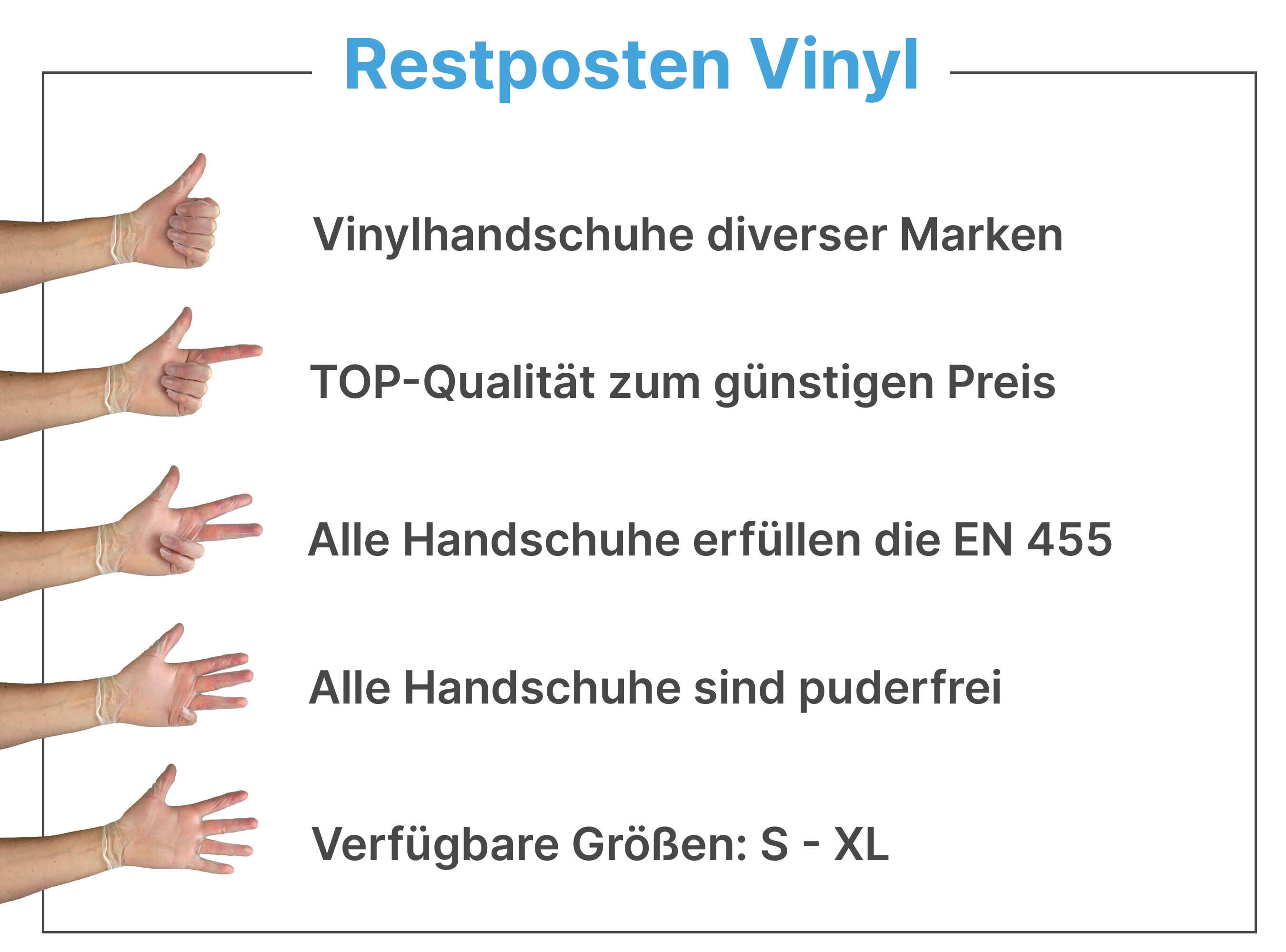 Vorteile: Restposten bei Vinylhandschuhen