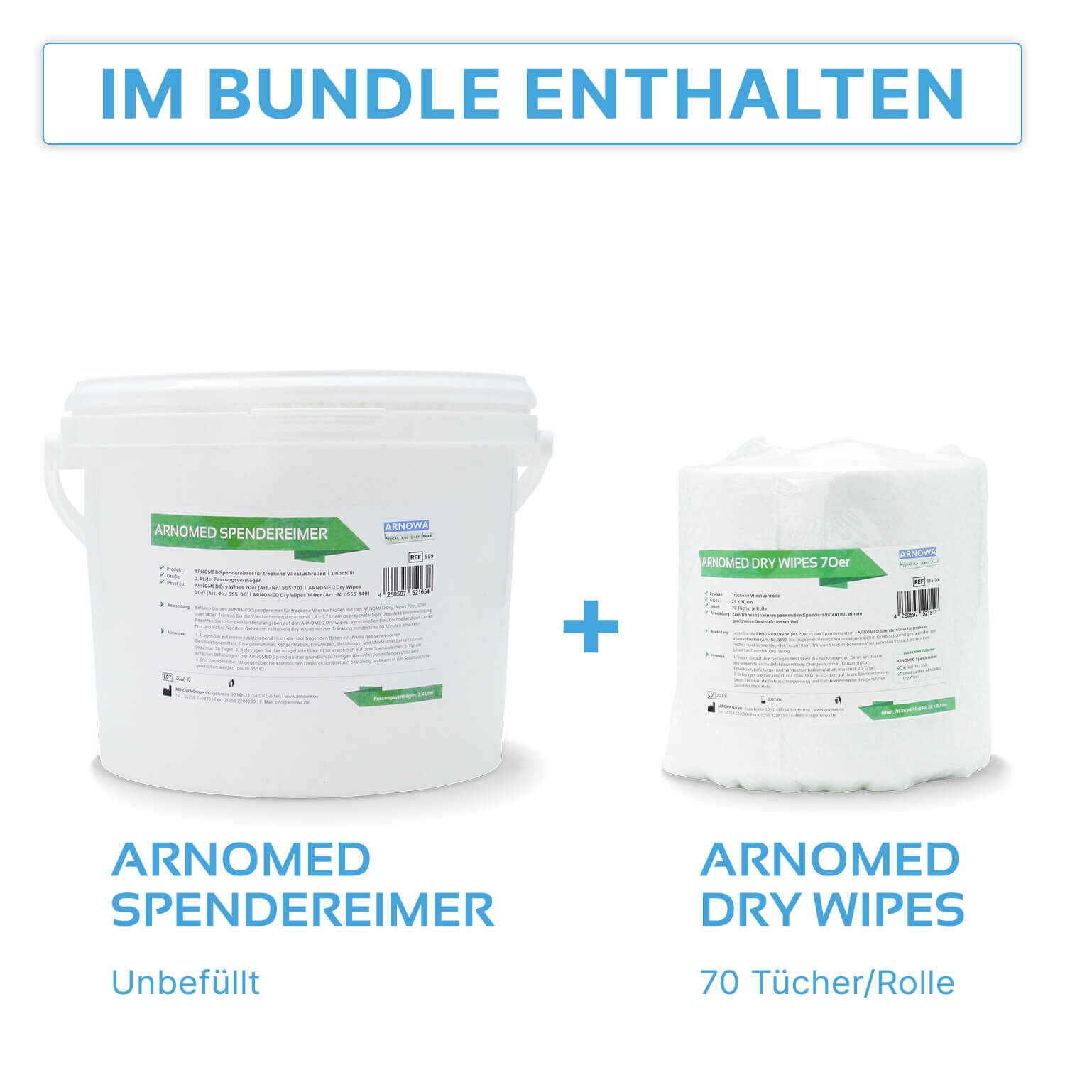 ARNOMED DRY WIPES + Eimer