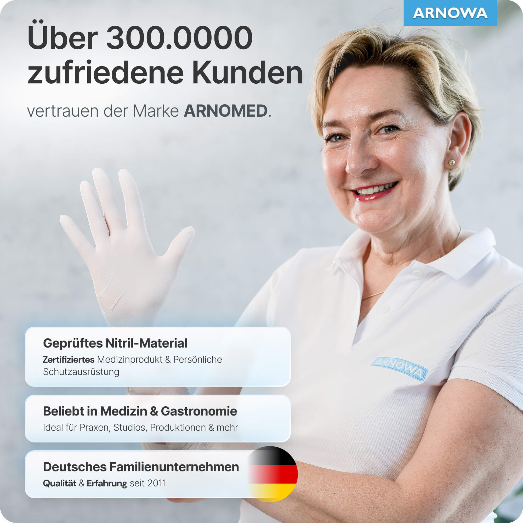 ARNOMED Nitril Handschuhe Weiß