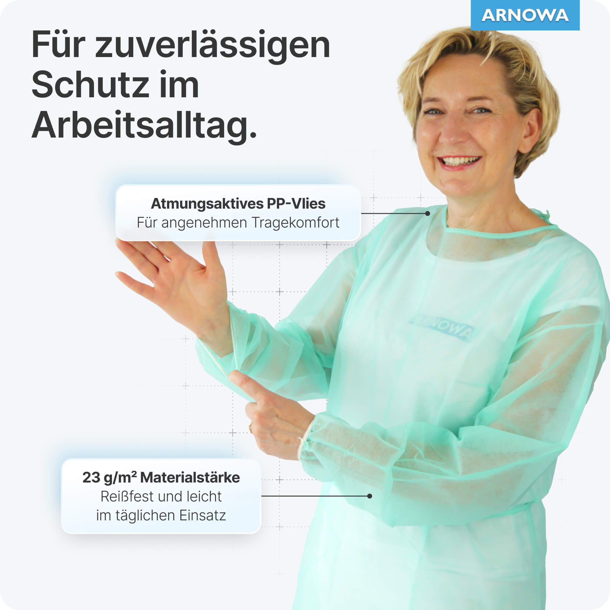 PP Schutzkittel Grün Vorteile