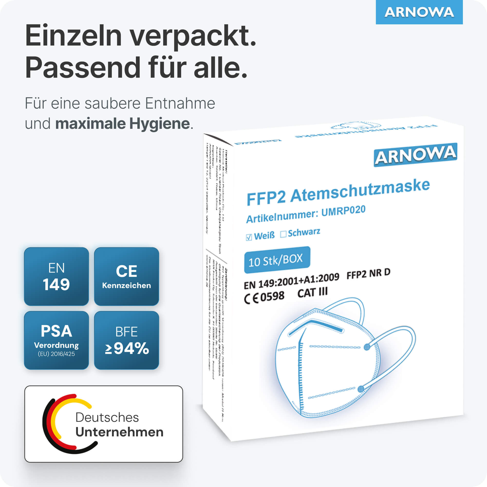 FFP2 Maske Weiß 10 Stk