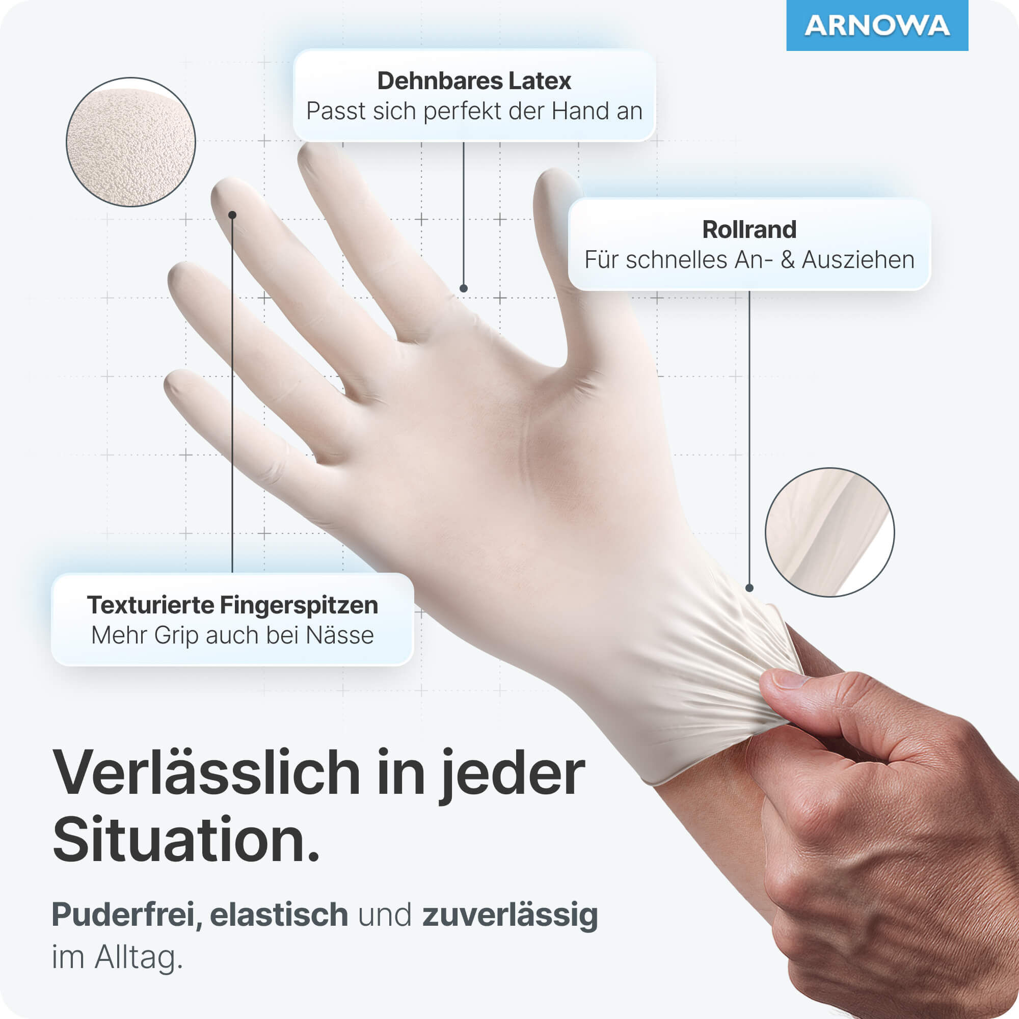 ARNOMED Latex Handschuhe Natur