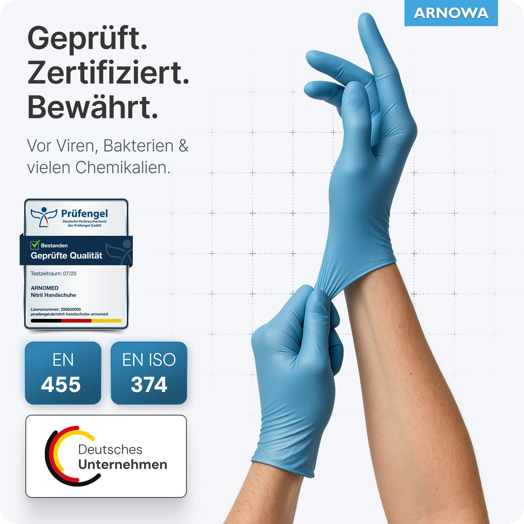 ARNOMED Nitril Handschuhe Blau