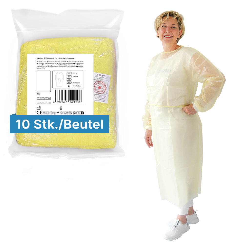 PP + PE Schutzkittel Gelb