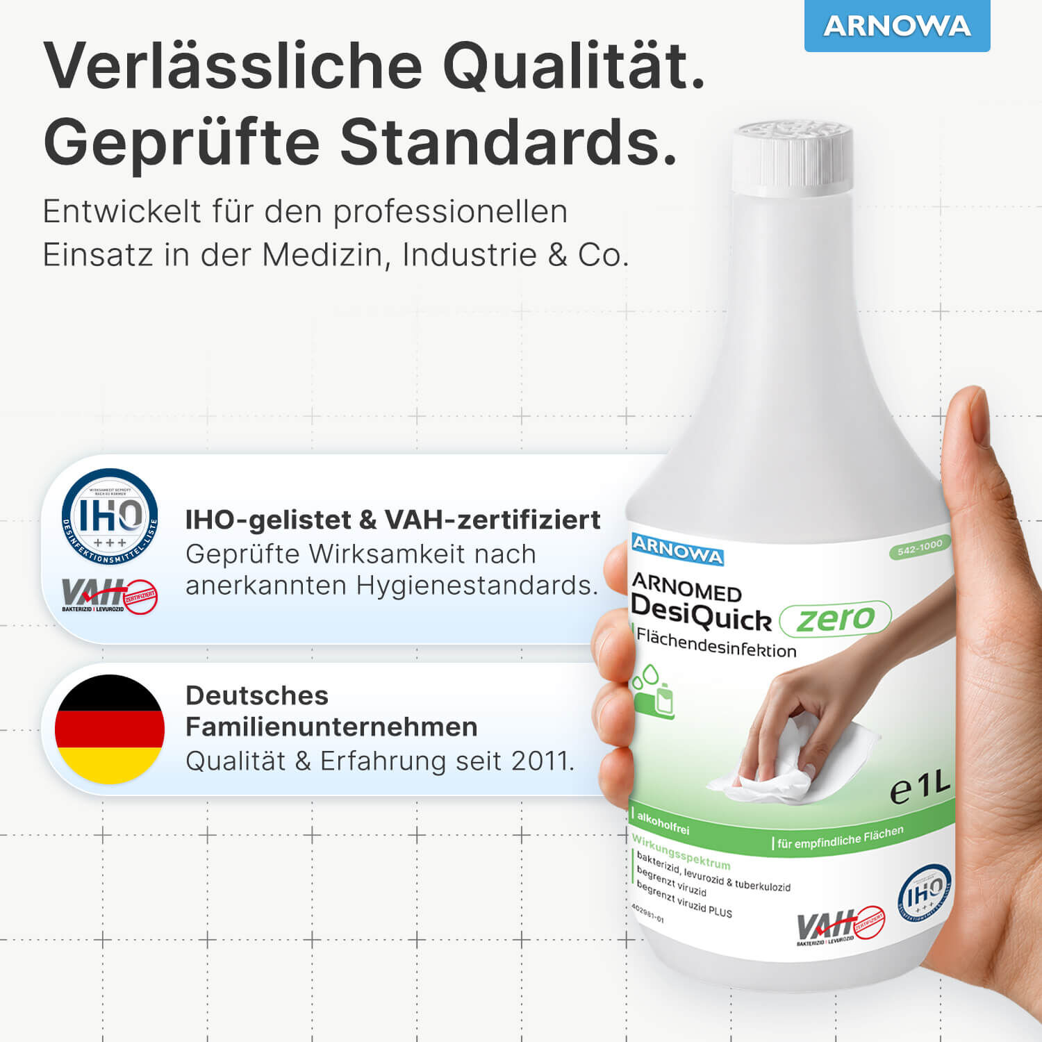 ARNOMED DesiQuick Zero Flächendesinfektion Qualität