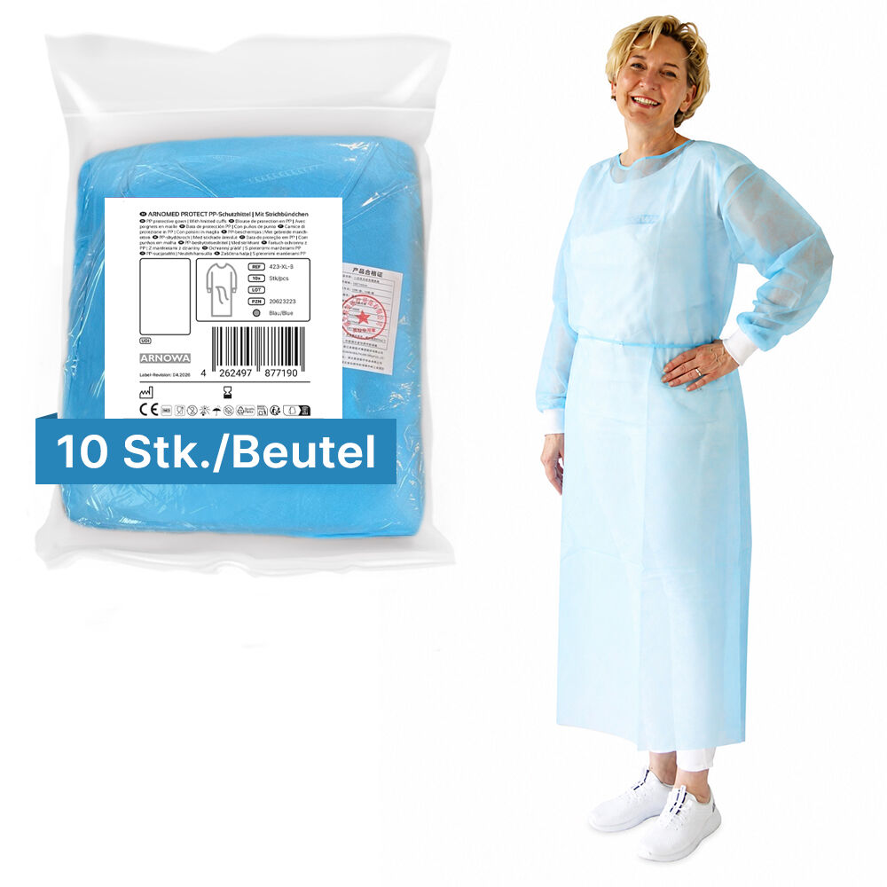 PP Schutzkittel mit Strickbündchen