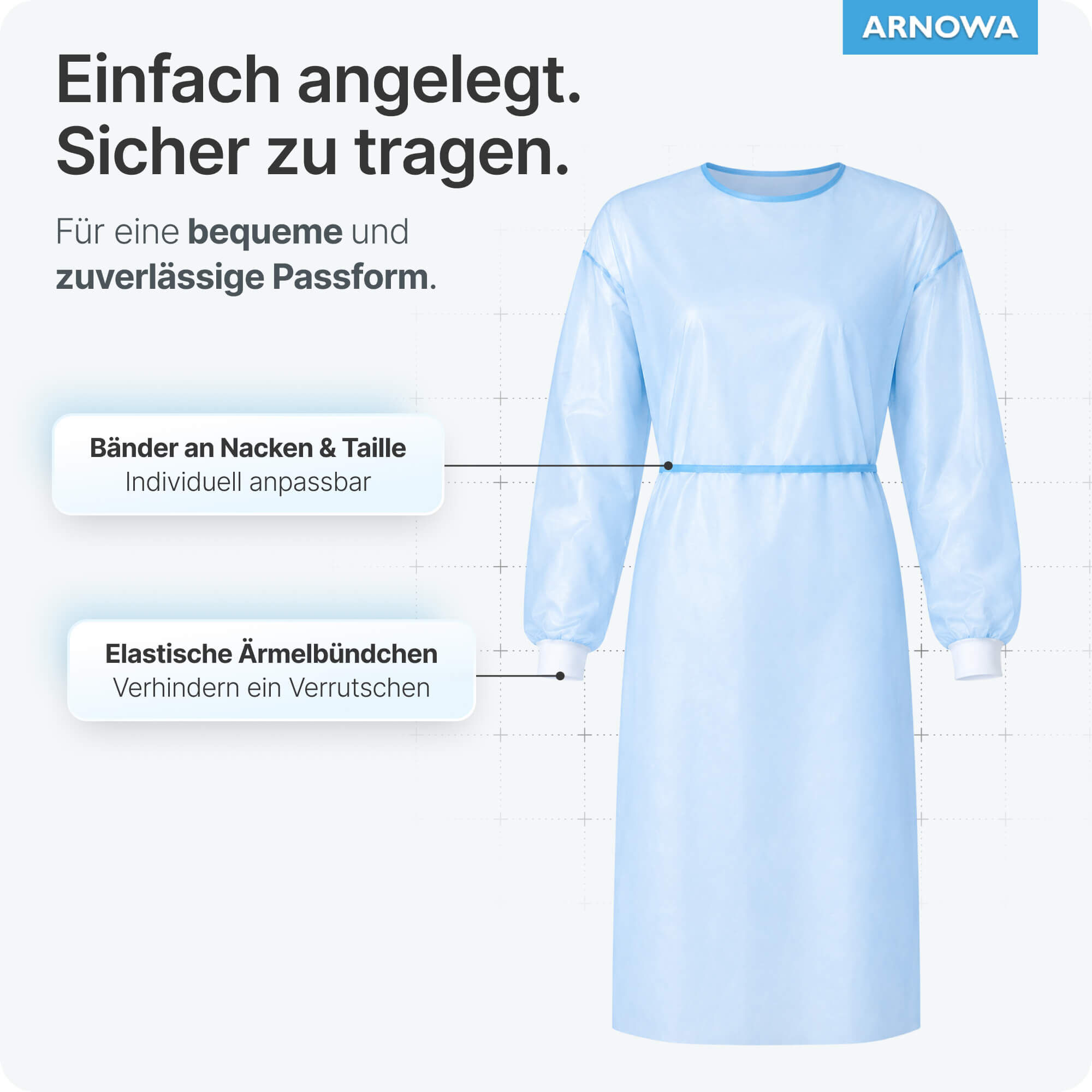 ARNOMED PP-Schutzkittel Trageweise