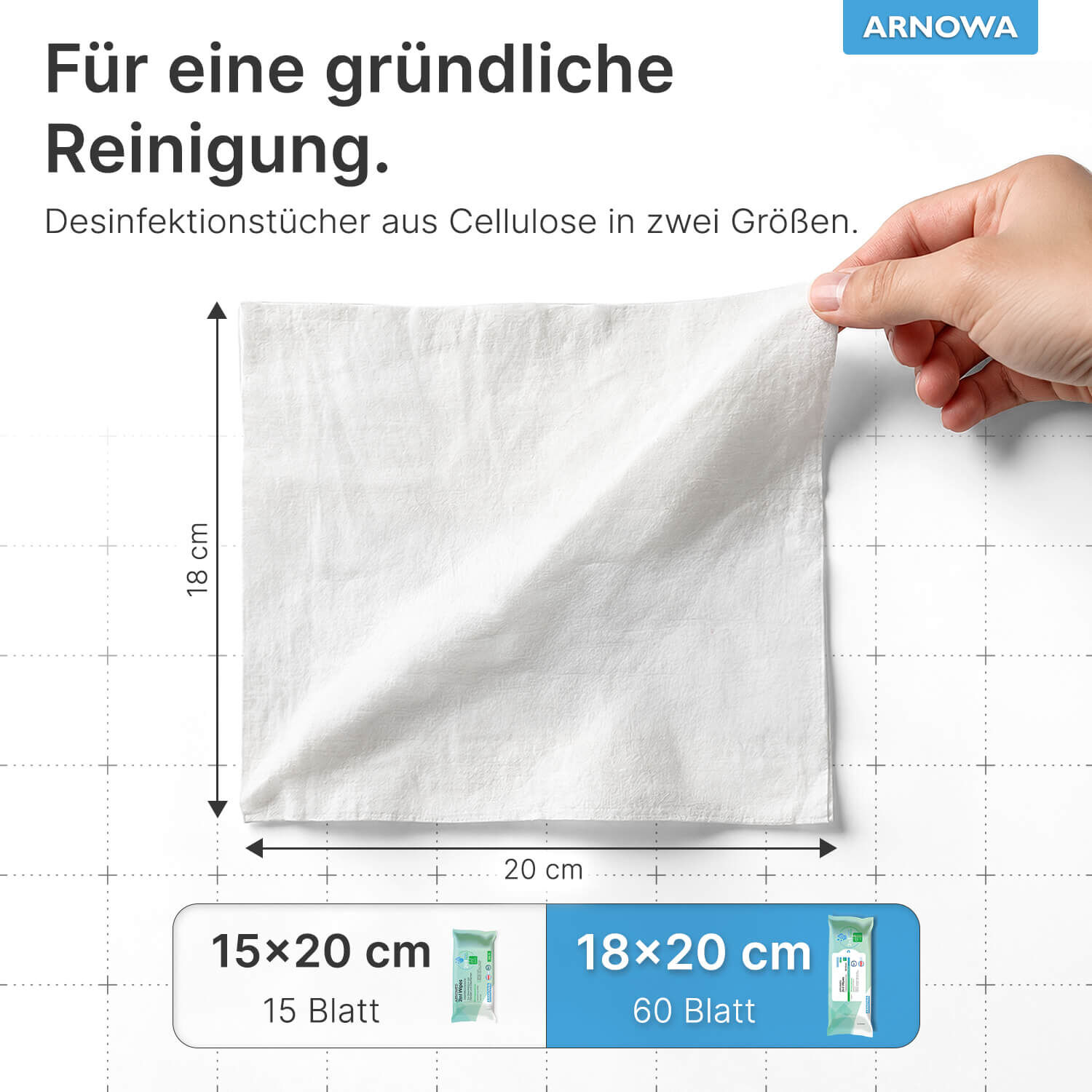 ARNOMED Desinfektionstücher 2-in-1 Größe