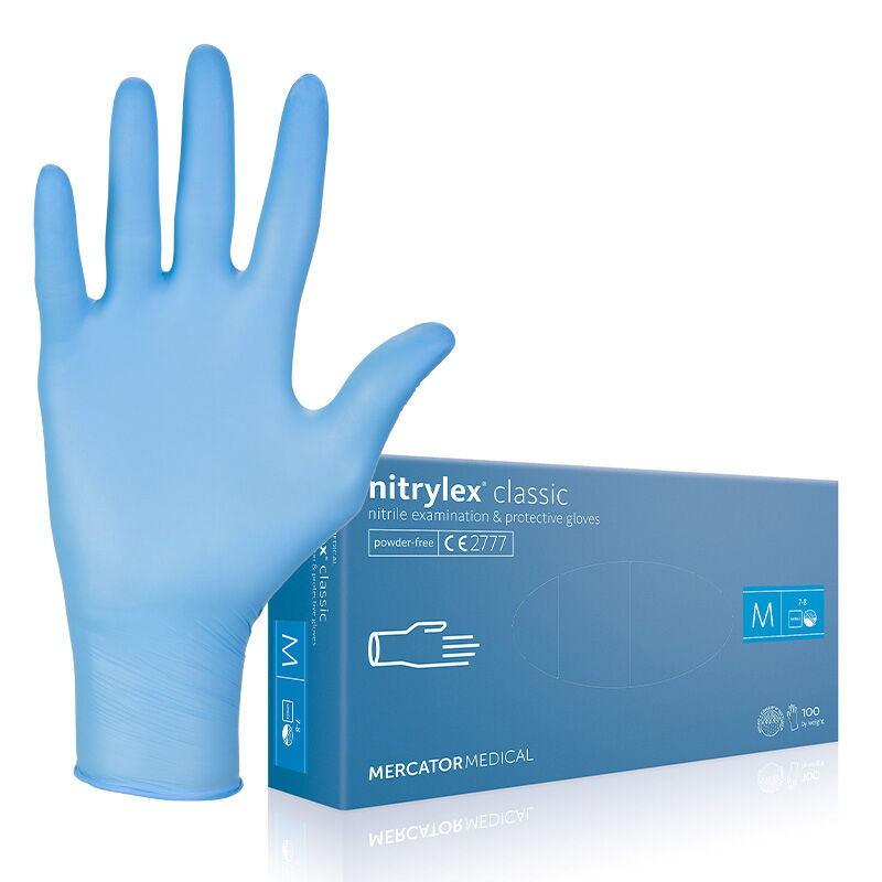 100 Vinyl-Nitril Einweg-Handschuhe – Blau, Latexfrei, Puderfrei, Lebensmittelecht