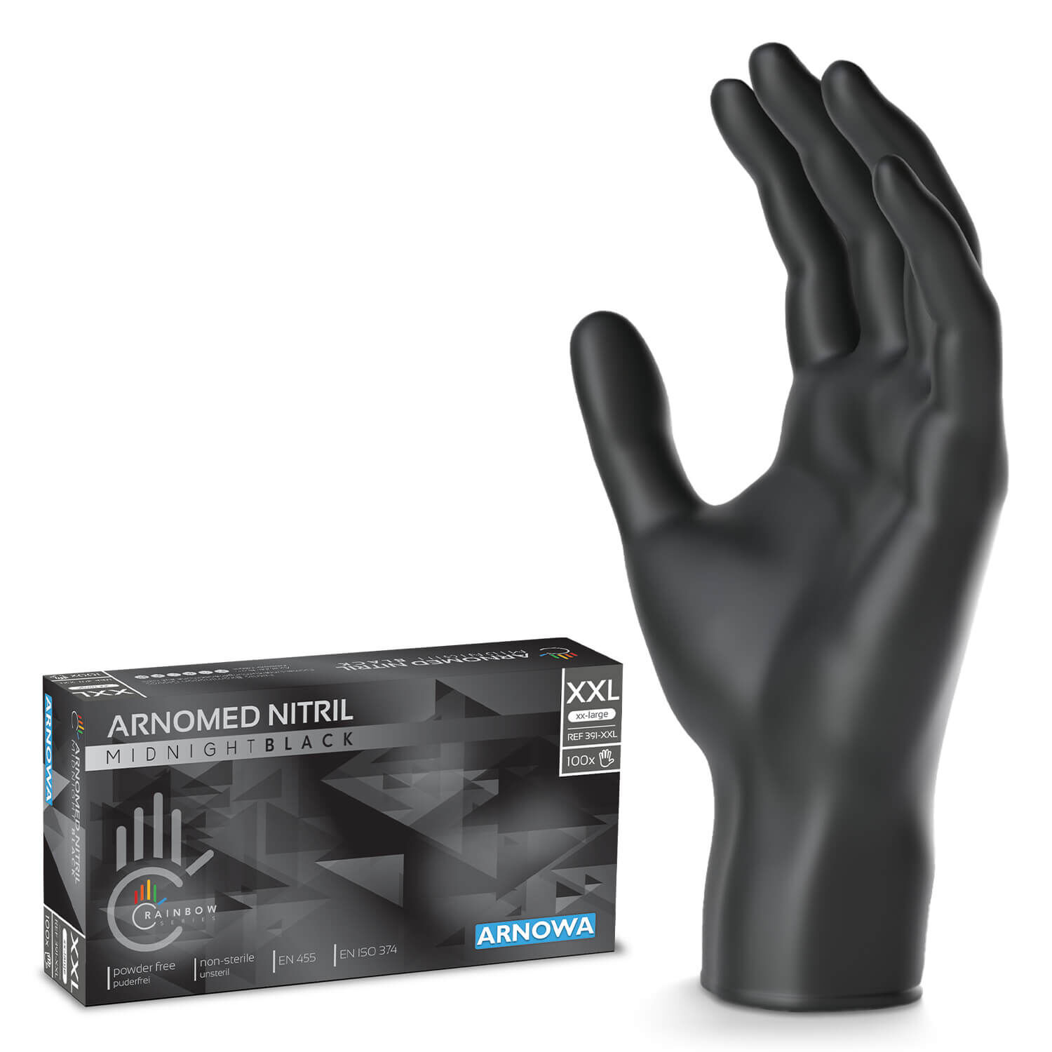 ARNOMED NITRIL MIDNIGHT BLACK - Nitril Handschuhe Schwarz ARNOMED NITRIL MIDNIGHT BLACK - Nitril Handschuhe Schwarz