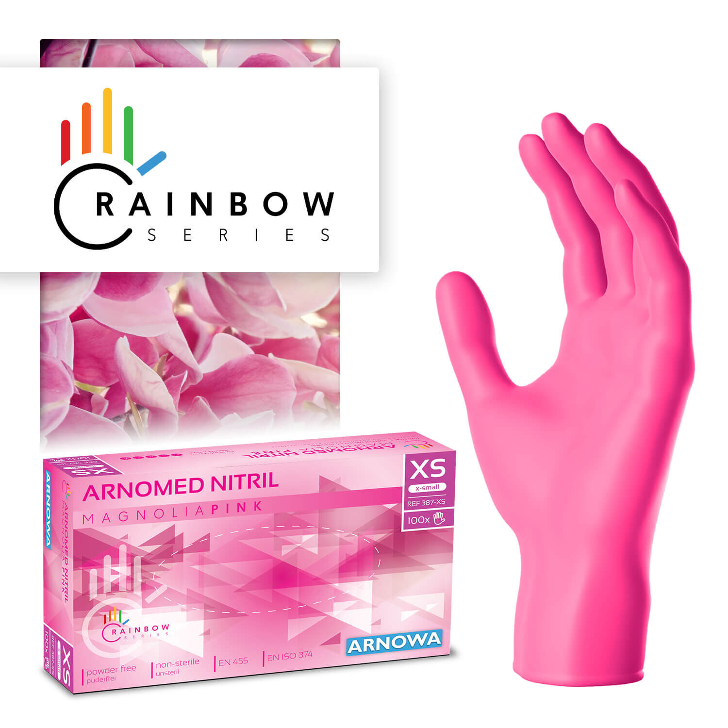 ARNOMED NITRIL MAGNOLIA PINK  - Einmalhandschuhe Pink ARNOMED NITRIL MAGNOLIA PINK  - Einmalhandschuhe Pink