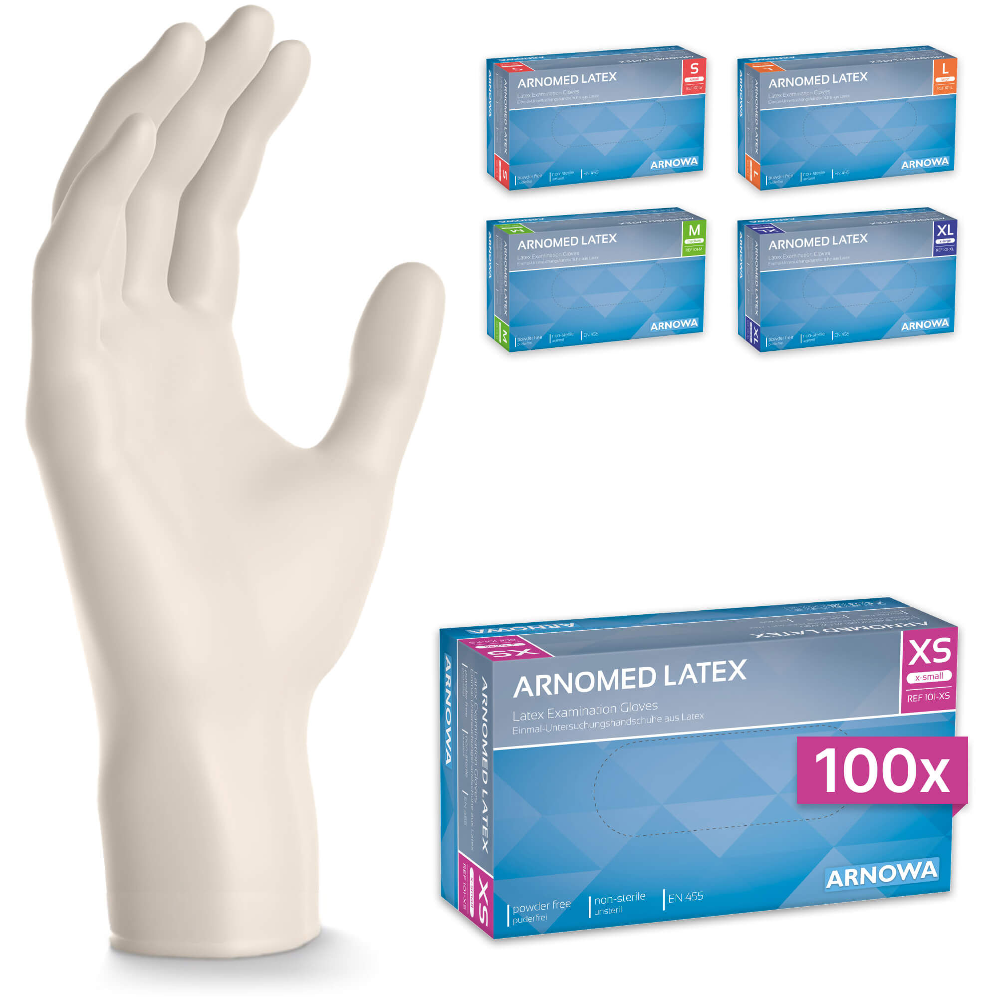 ARNOMED LATEX PF - Handschuhe puderfrei