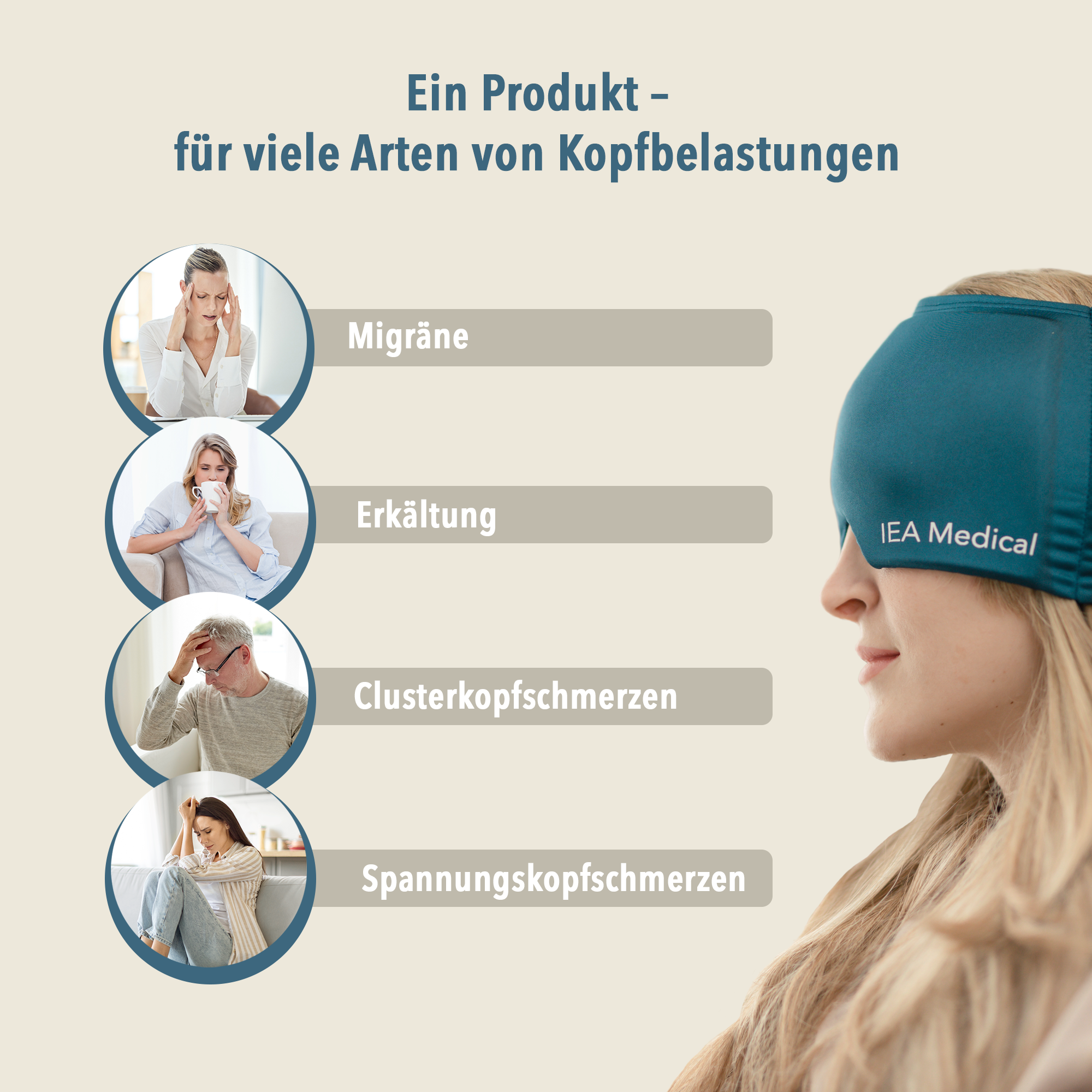 Migränemaske Anwendungen