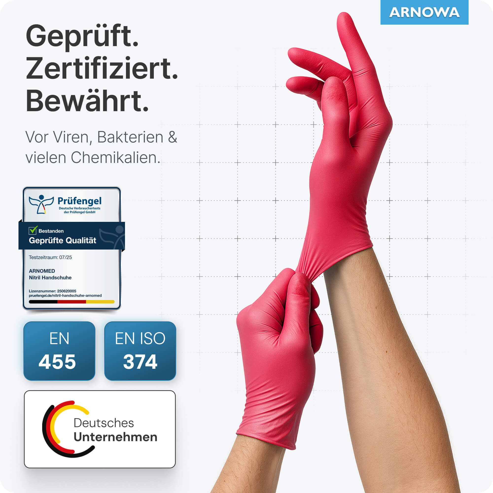 ARNOMED Nitril Handschuhe Rot