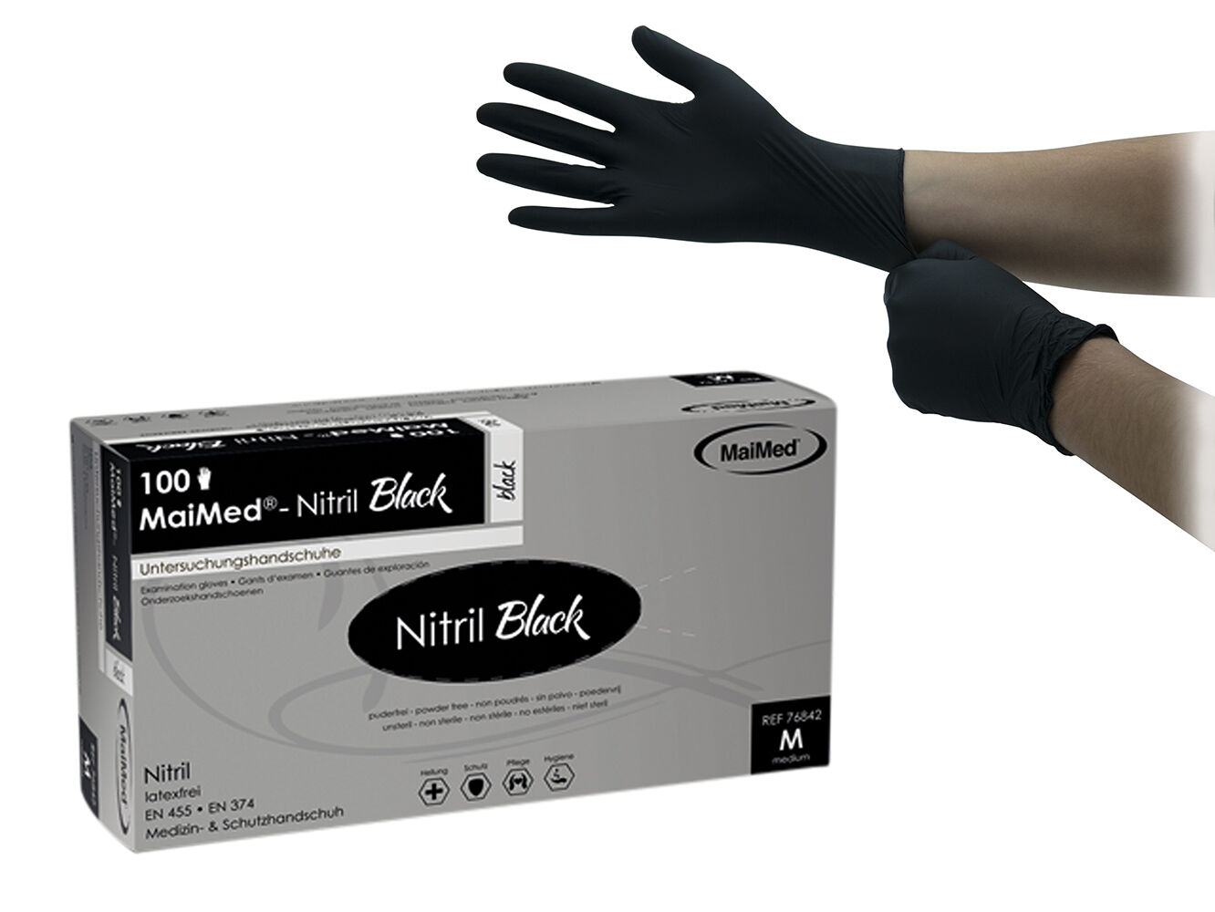 MaiMed Nitril Black - Nitrilhandschuhe Produktbild MaiMed Nitril Black