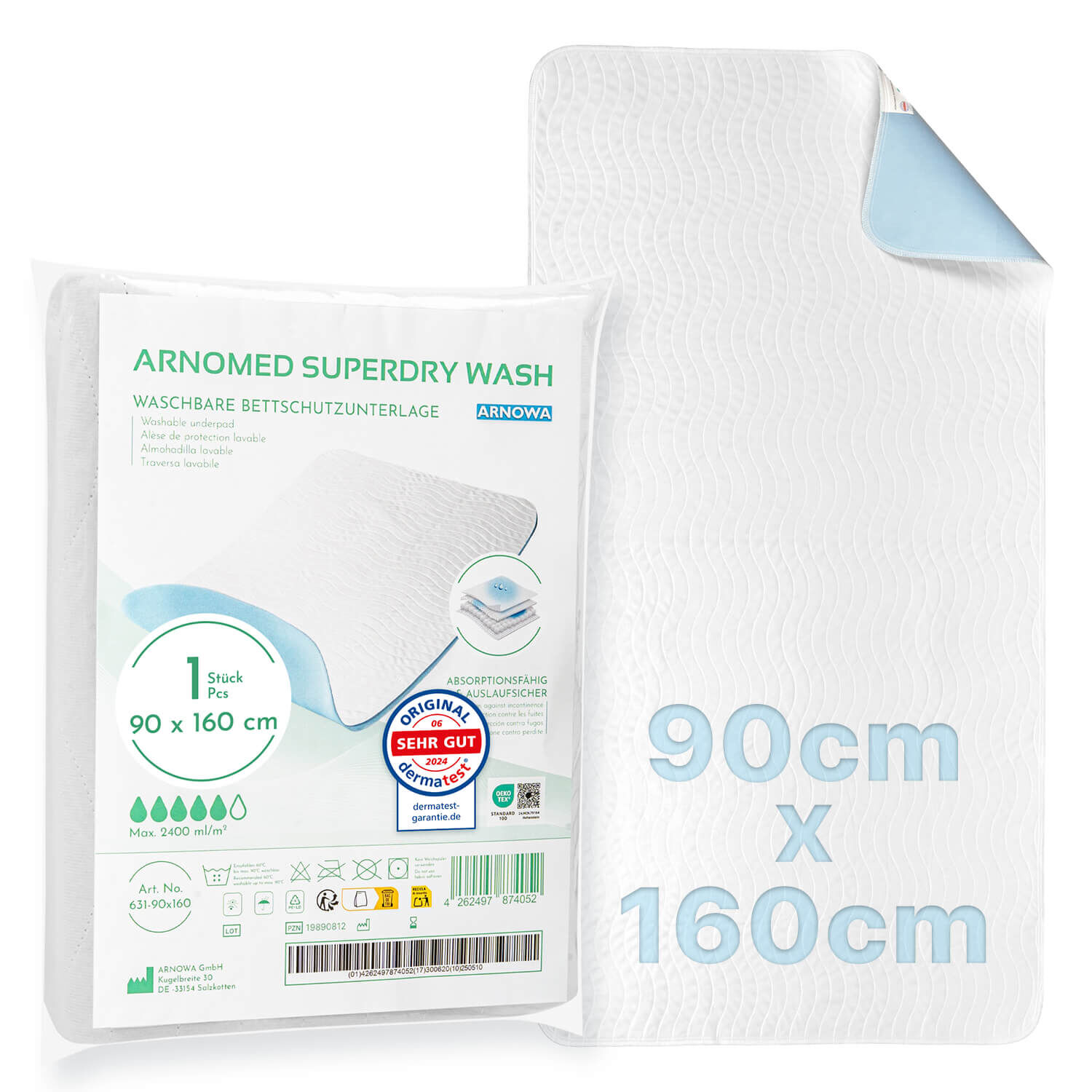 Waschbare Krankenunterlagen 90x160