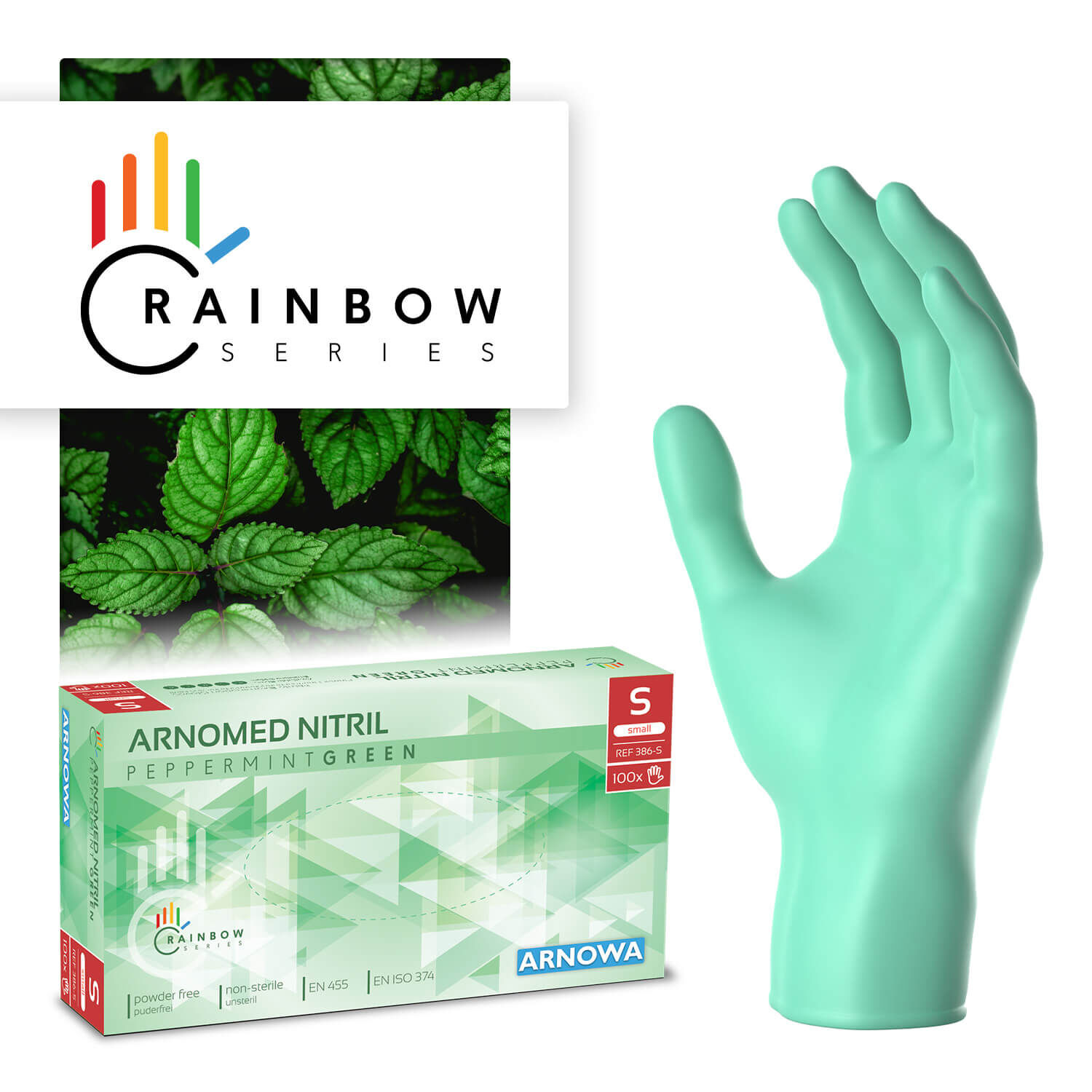 ARNOMED NITRIL PEPPERMINT GREEN - Einmalhandschuhe Grün ARNOMED NITRIL PEPPERMINT GREEN - Einmalhandschuhe Grün