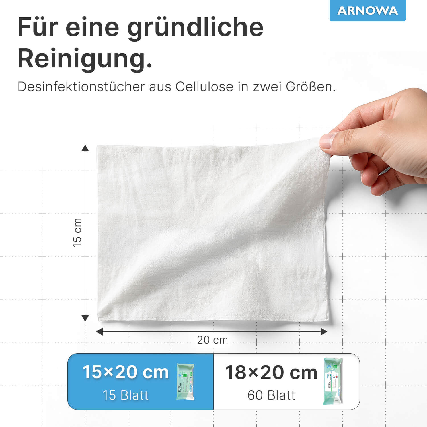 ARNOMED Desinfektionstücher 2-in-1 Größe