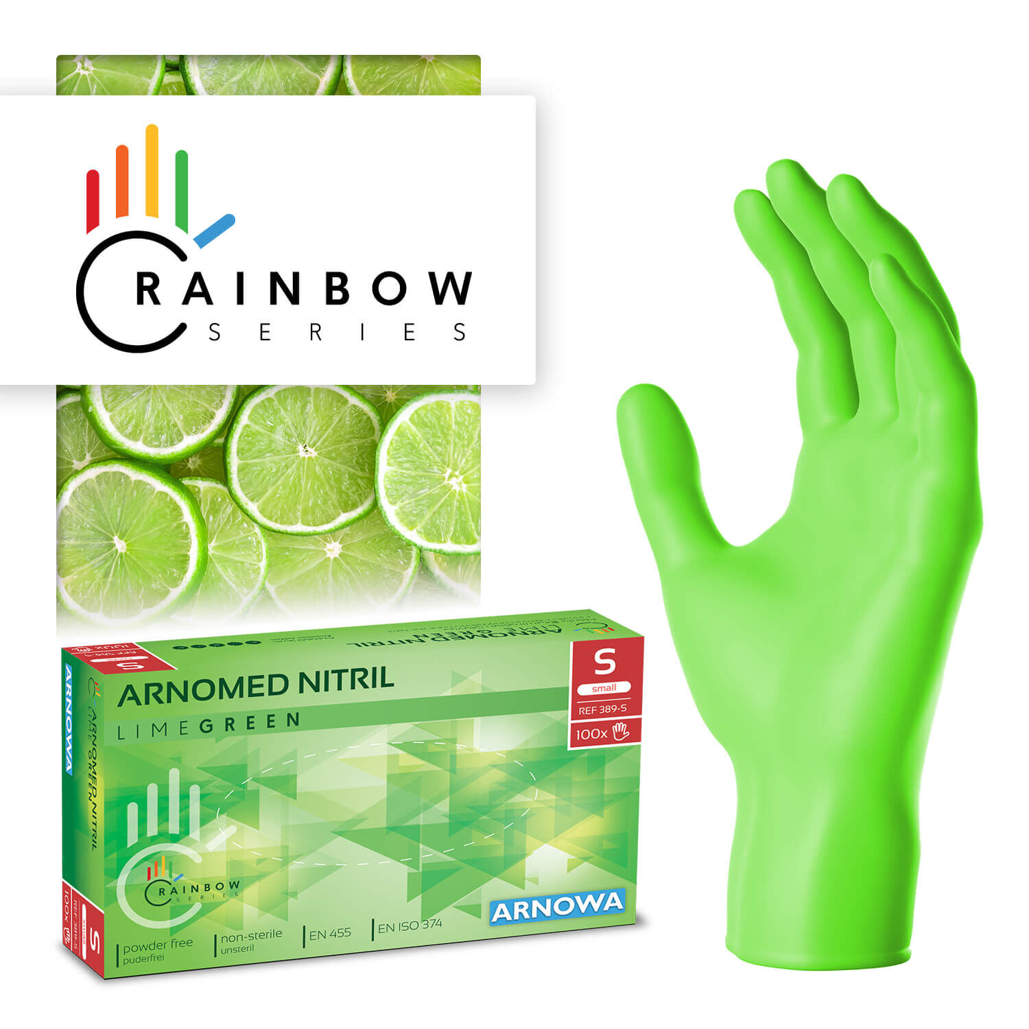 ARNOMED NITRIL LIME GREEN ARNOMED Nitrl Handschuhe Grün